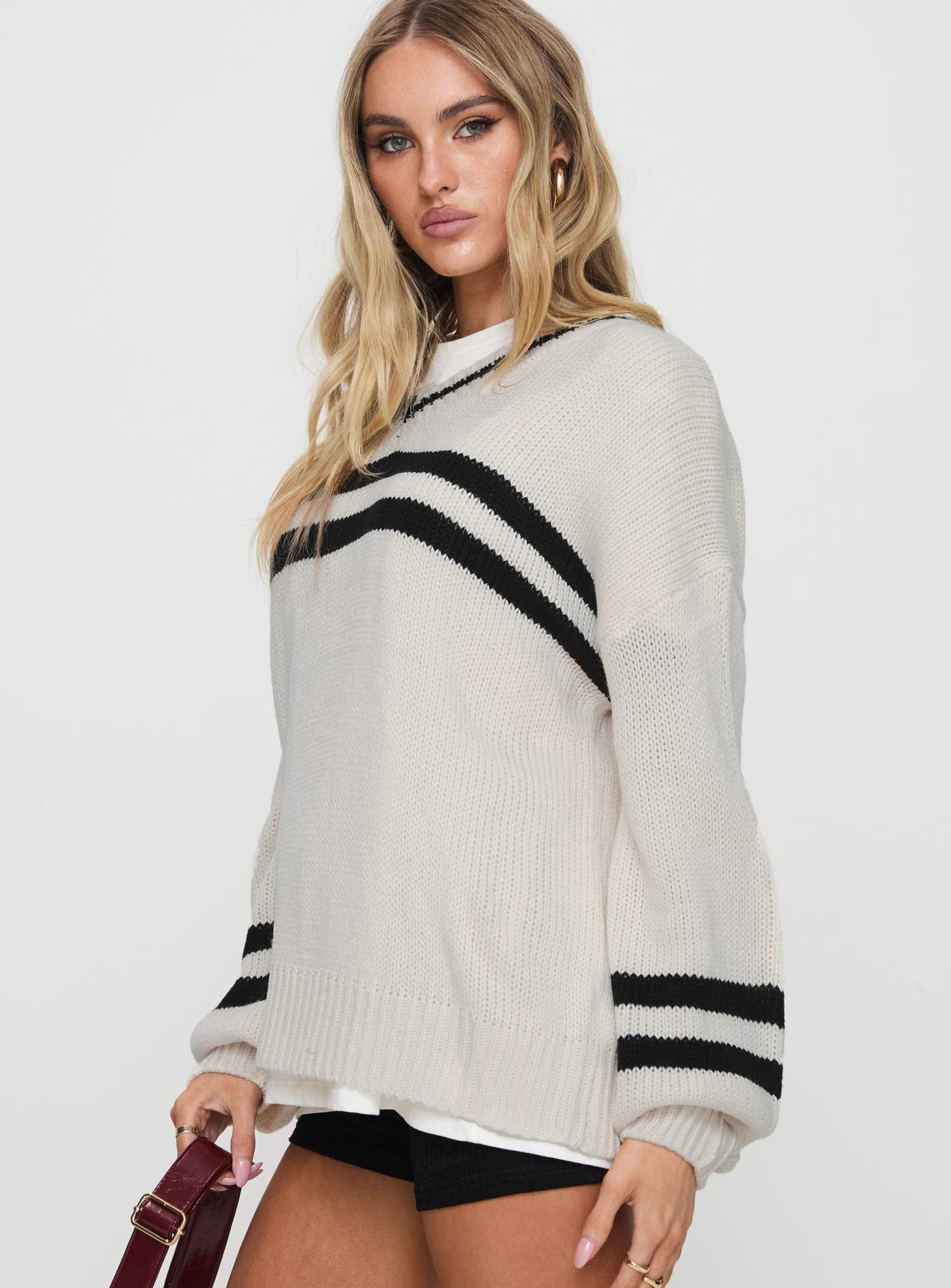 Mystique Knit Sweater Cream Product Image