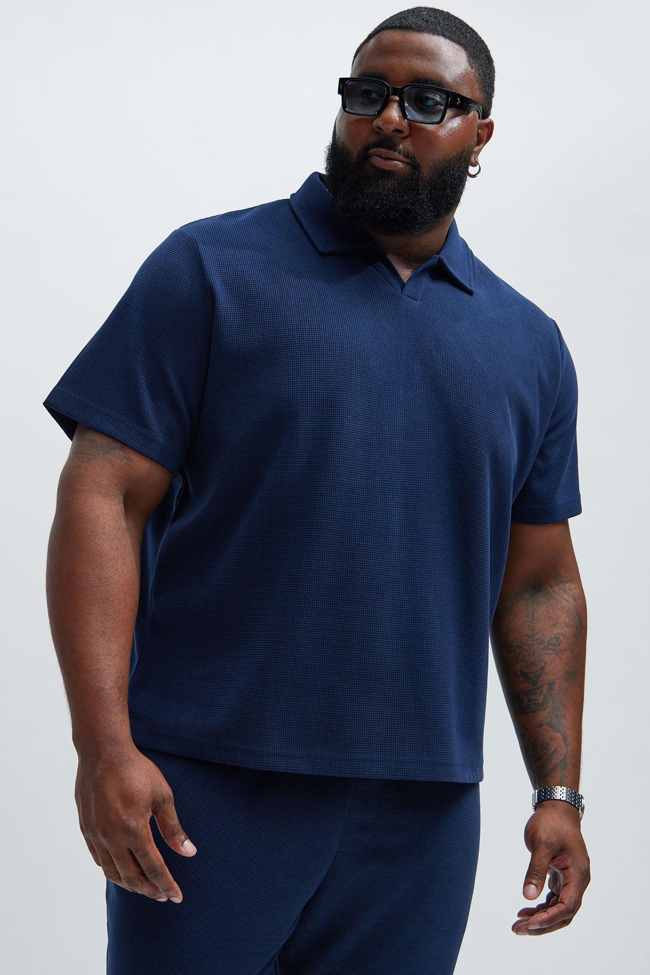 Cairo Textured Polo - Navy Product Image