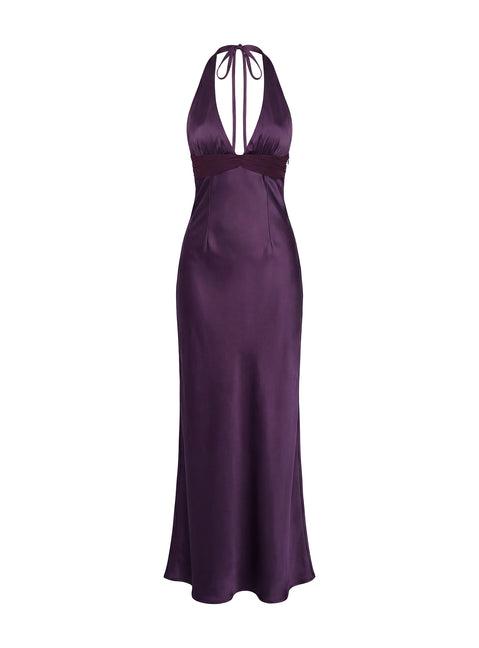 Odyssa Halter Maxi Dress Purple Product Image