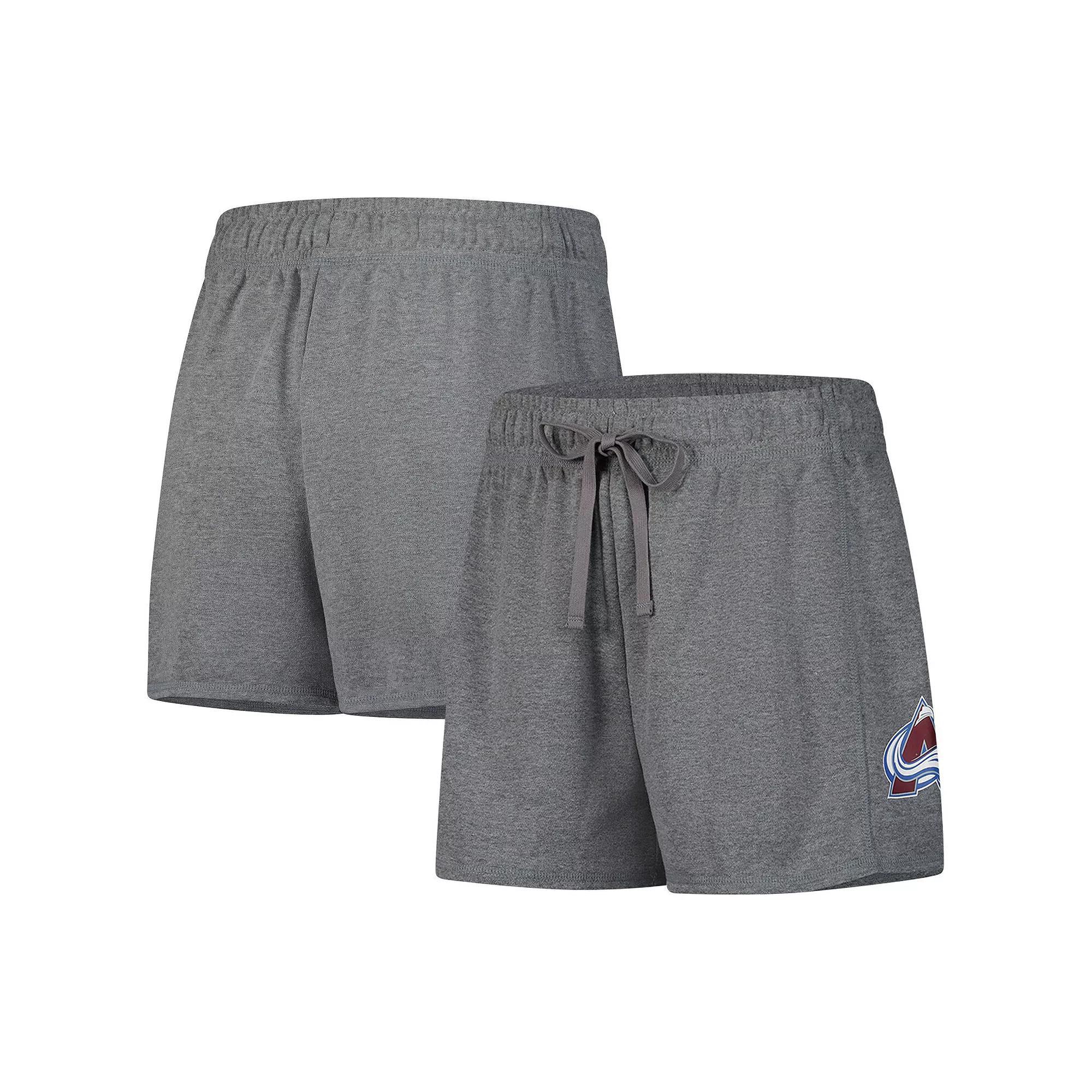 Women's Fanatics Heather Gray Colorado Avalanche Logo Shorts,  Product Image