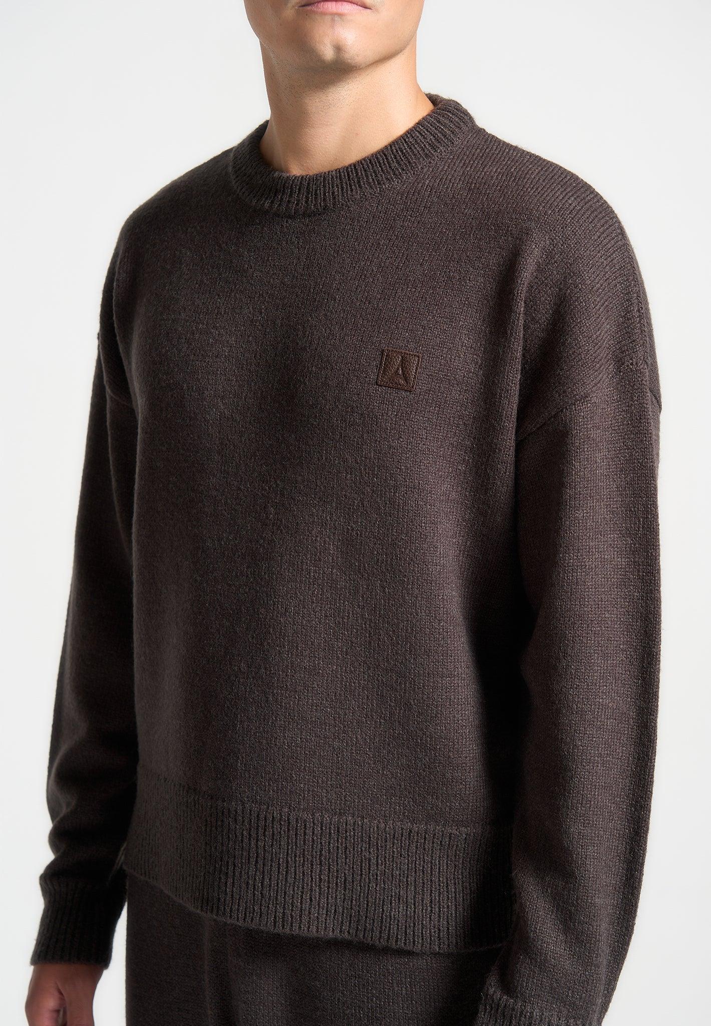 Signature Mohair-Blend Crewneck Jumper - Brown Male Product Image