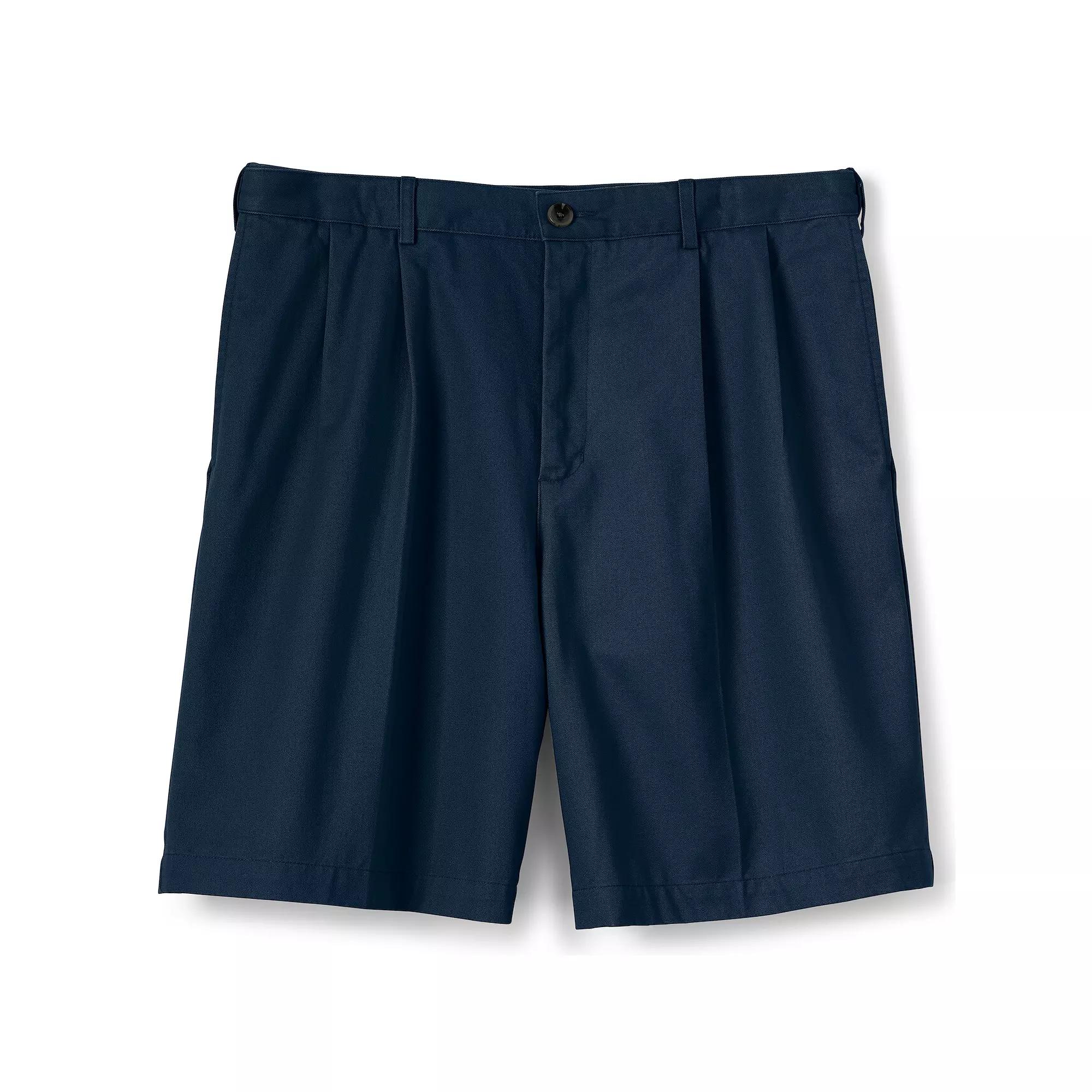 Men's Lands' End Comfort Waist 9-inch No-Iron Pleated Chino Shorts,  Product Image