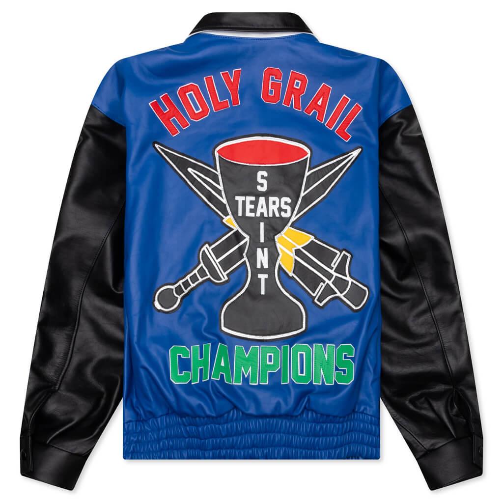 Saint Michael x Denim Tears Holy Grail Varsity Jacket - Blue Male Product Image
