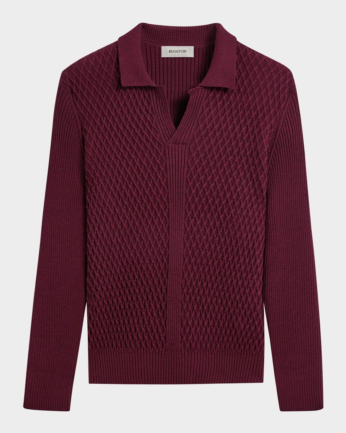 Mens Ribbed Wool Johnny Collar Sweater Product Image