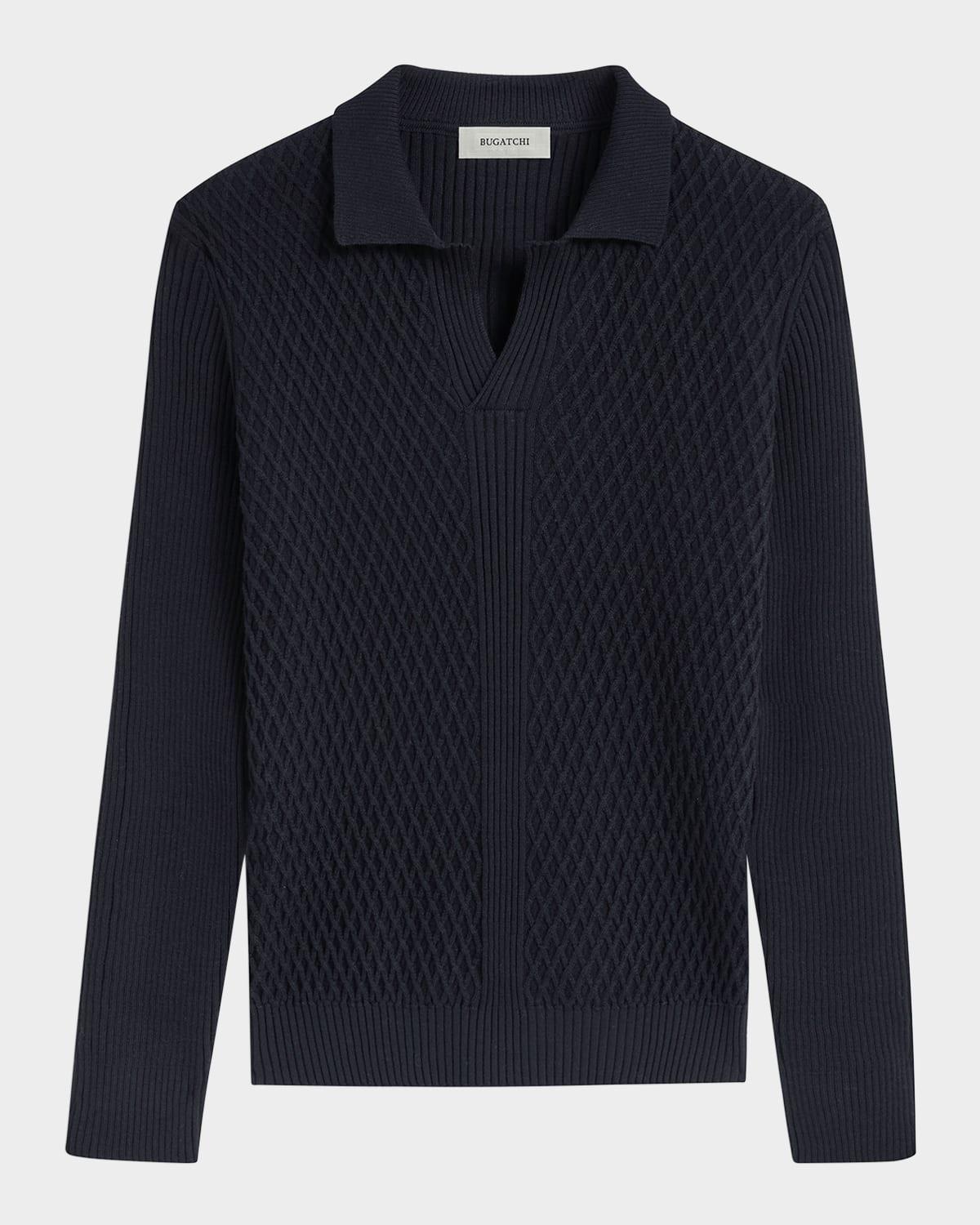 Mens Ribbed Wool Johnny Collar Sweater Product Image