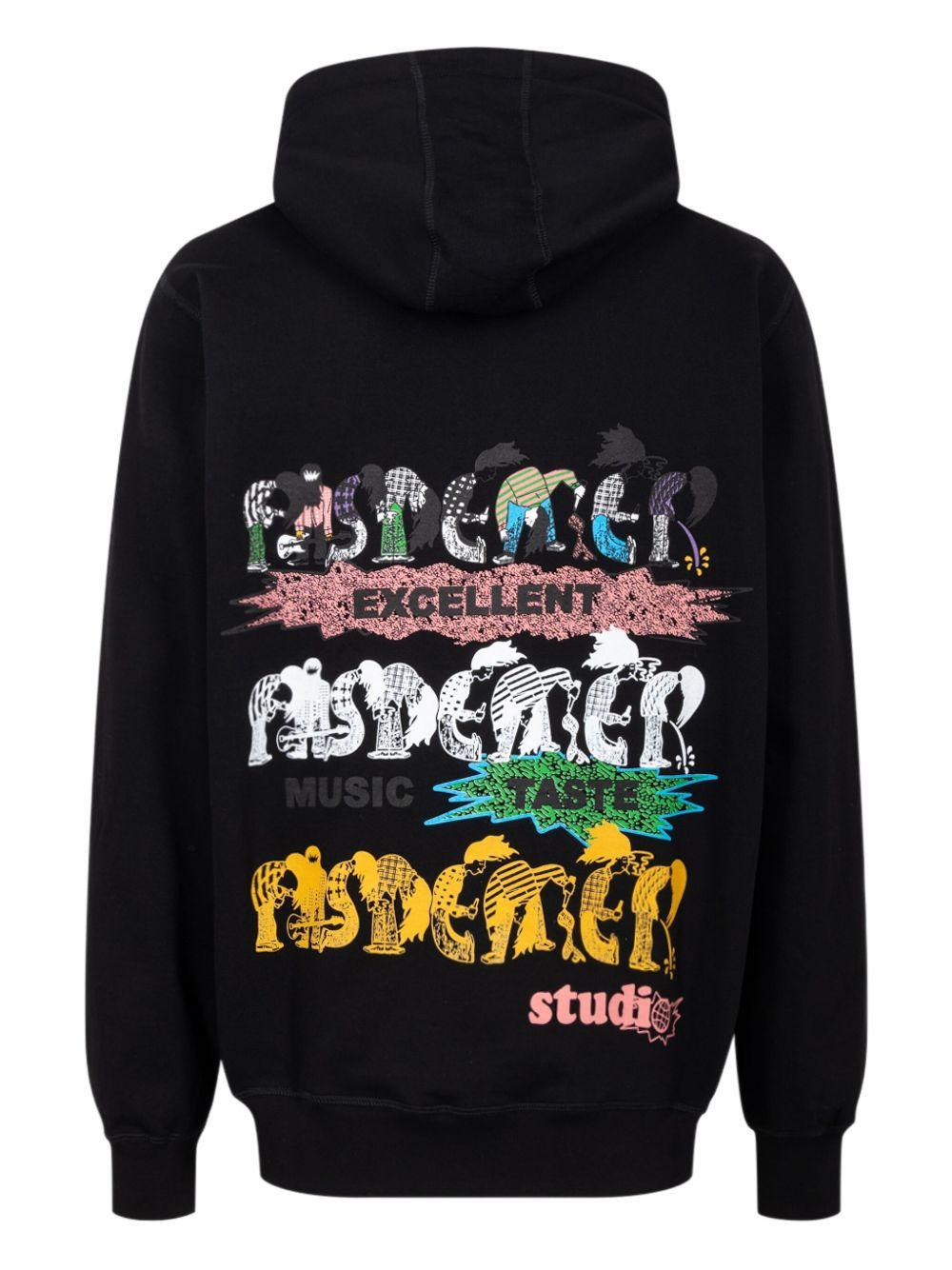 Band graphic-print cotton hoodie Product Image