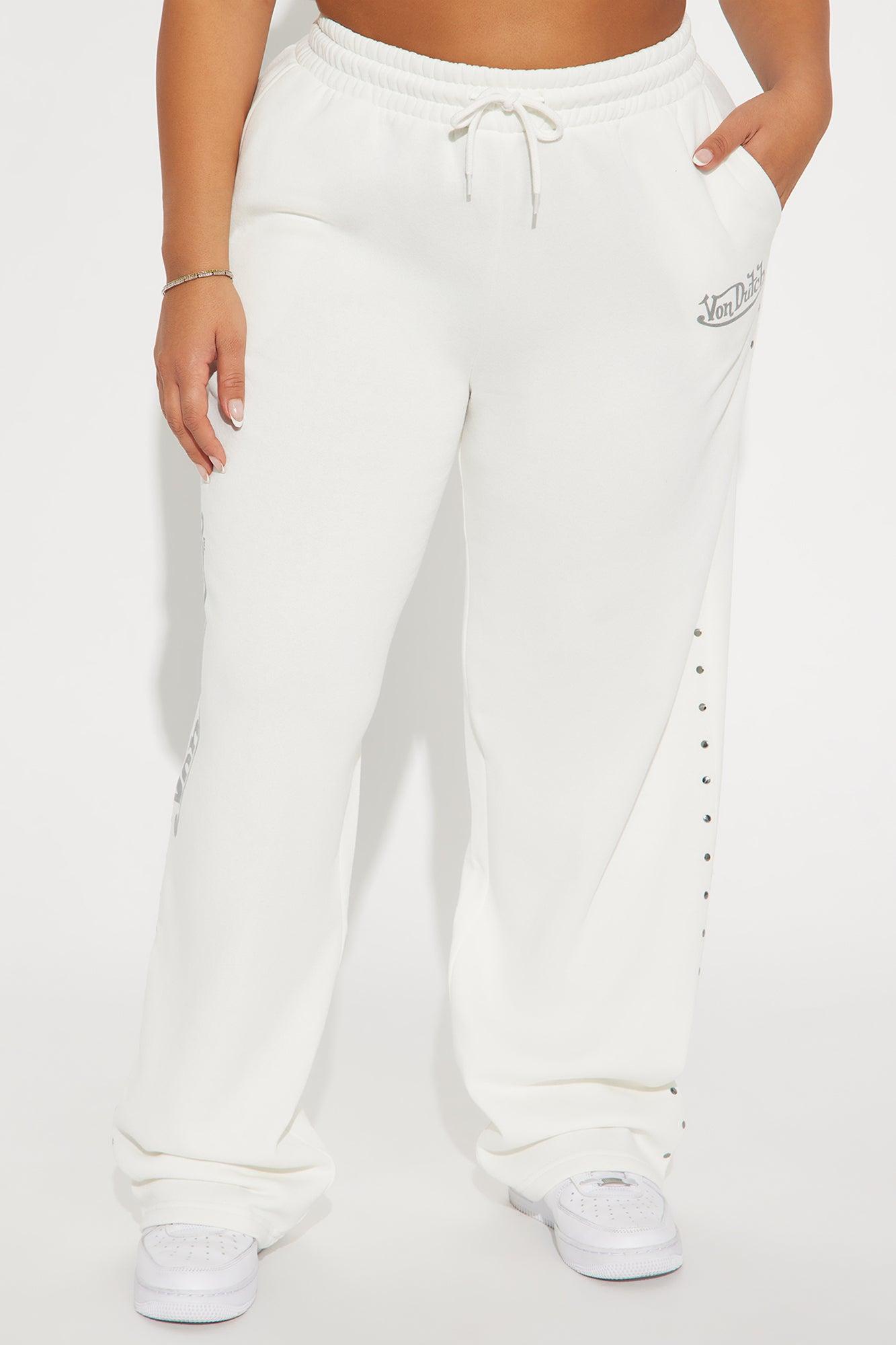Von Dutch Studded Wide Leg Pant - Cream Product Image