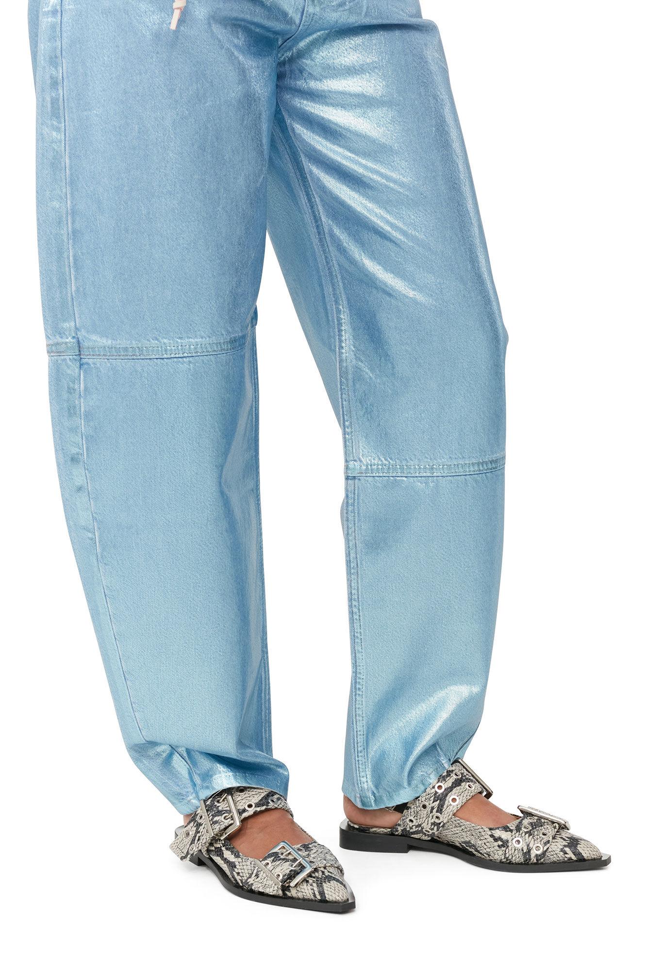 Snake Printed Chunky Buckle Ballerinas Product Image