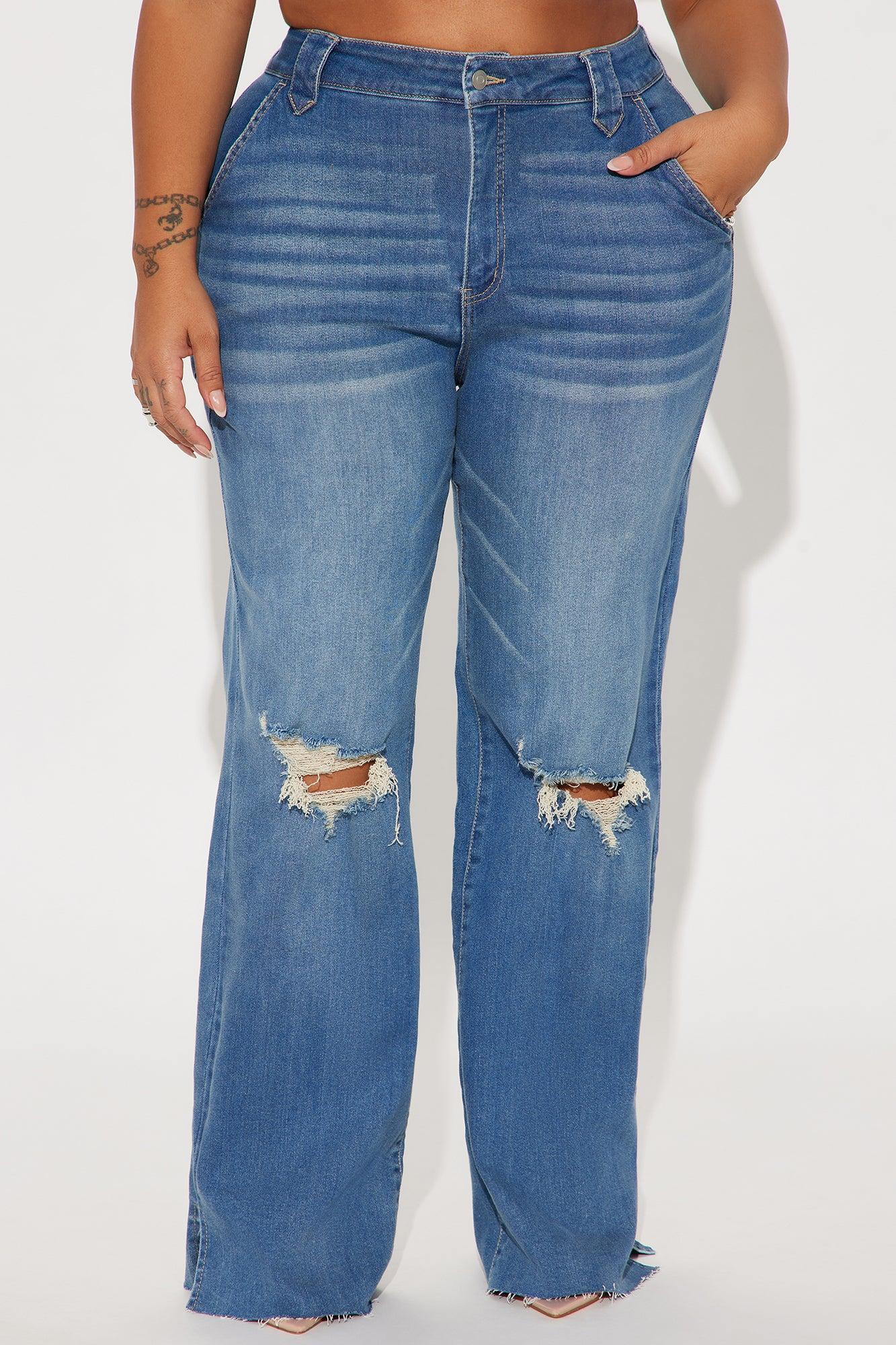 Doubling Down Ripped Flare Jeans - Medium Wash Product Image