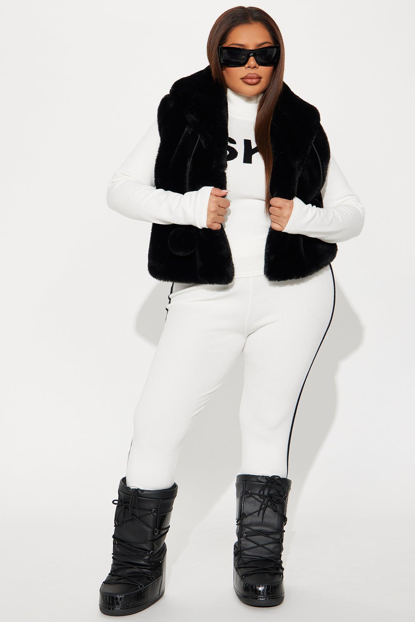 Winter Wonderland Faux Fur Vest - Black Product Image