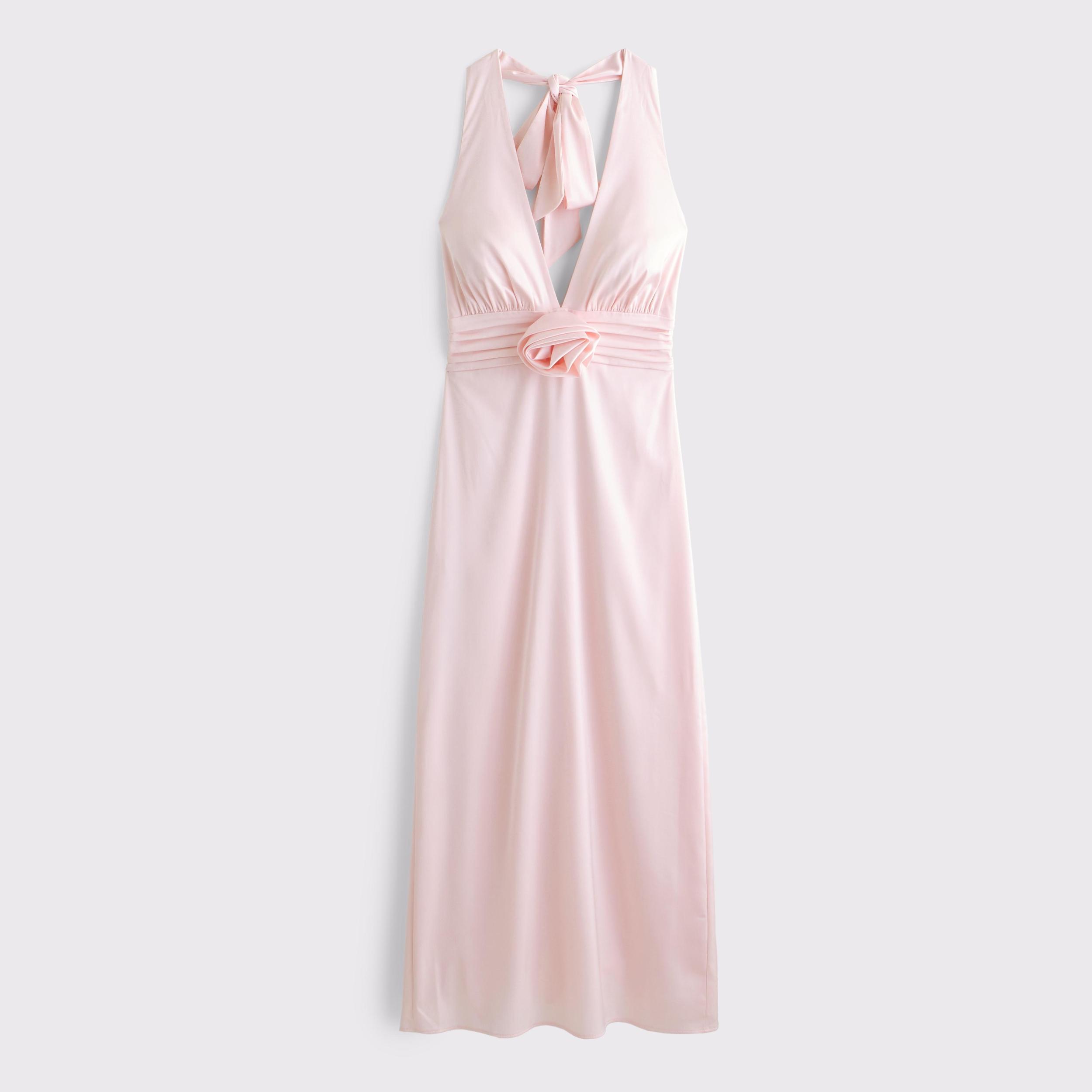 Rosette Halter Midi Dress Product Image