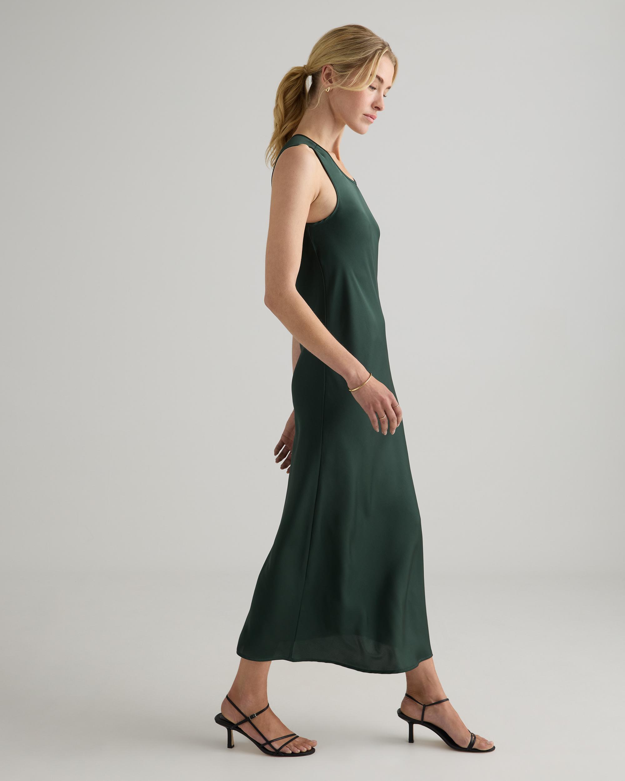 Quince | Women's Washable Stretch Silk Tank Top Midi Dress Size XL Product Image