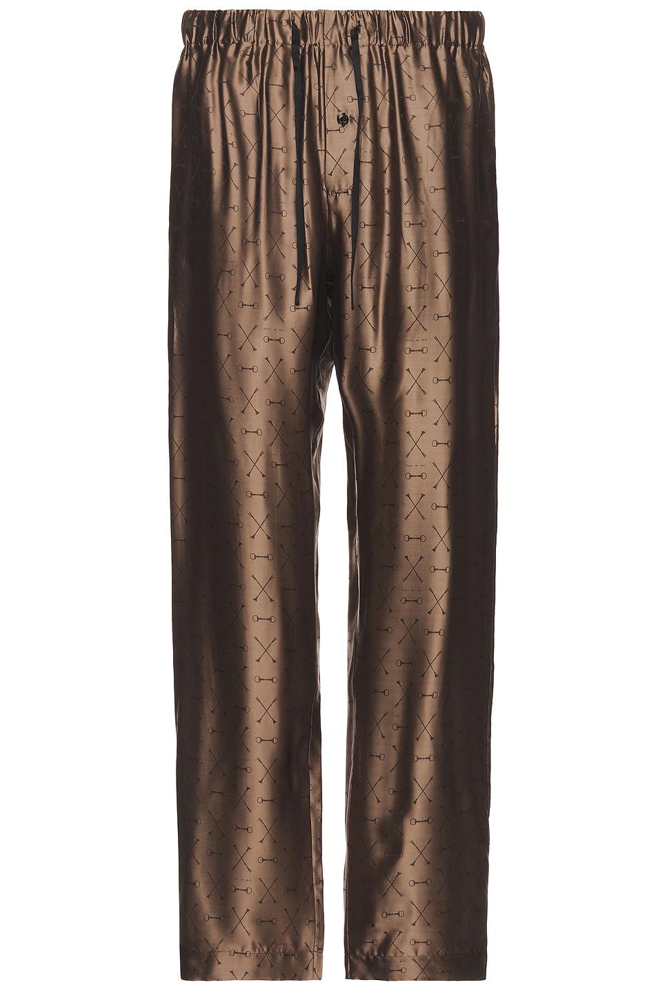 fleur du mal Mens Jacquard Pj Pant in Brown Product Image