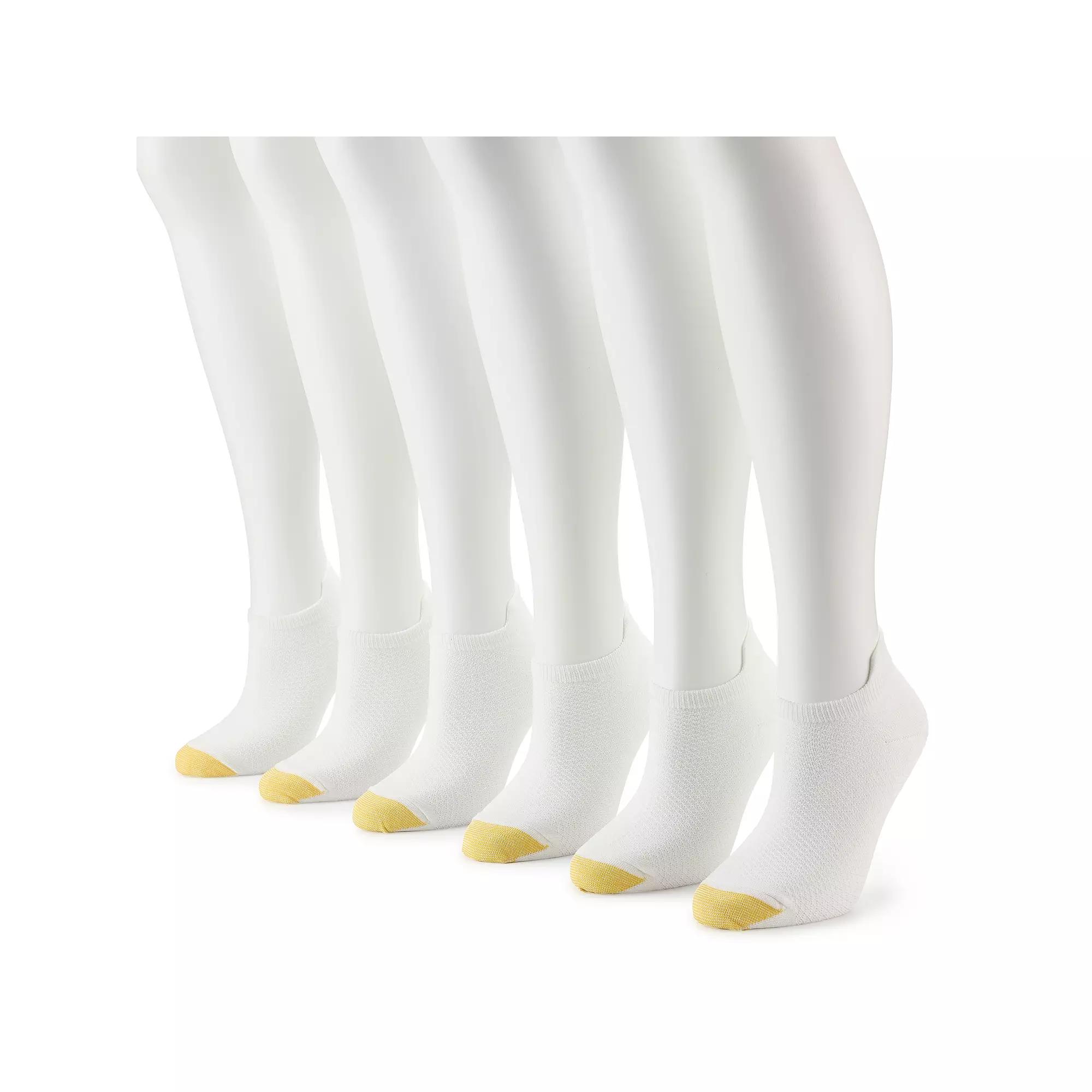 Women's GOLDTOE® 6-pk. Henley Tab No-Show Socks, Size: 9-11, White Product Image