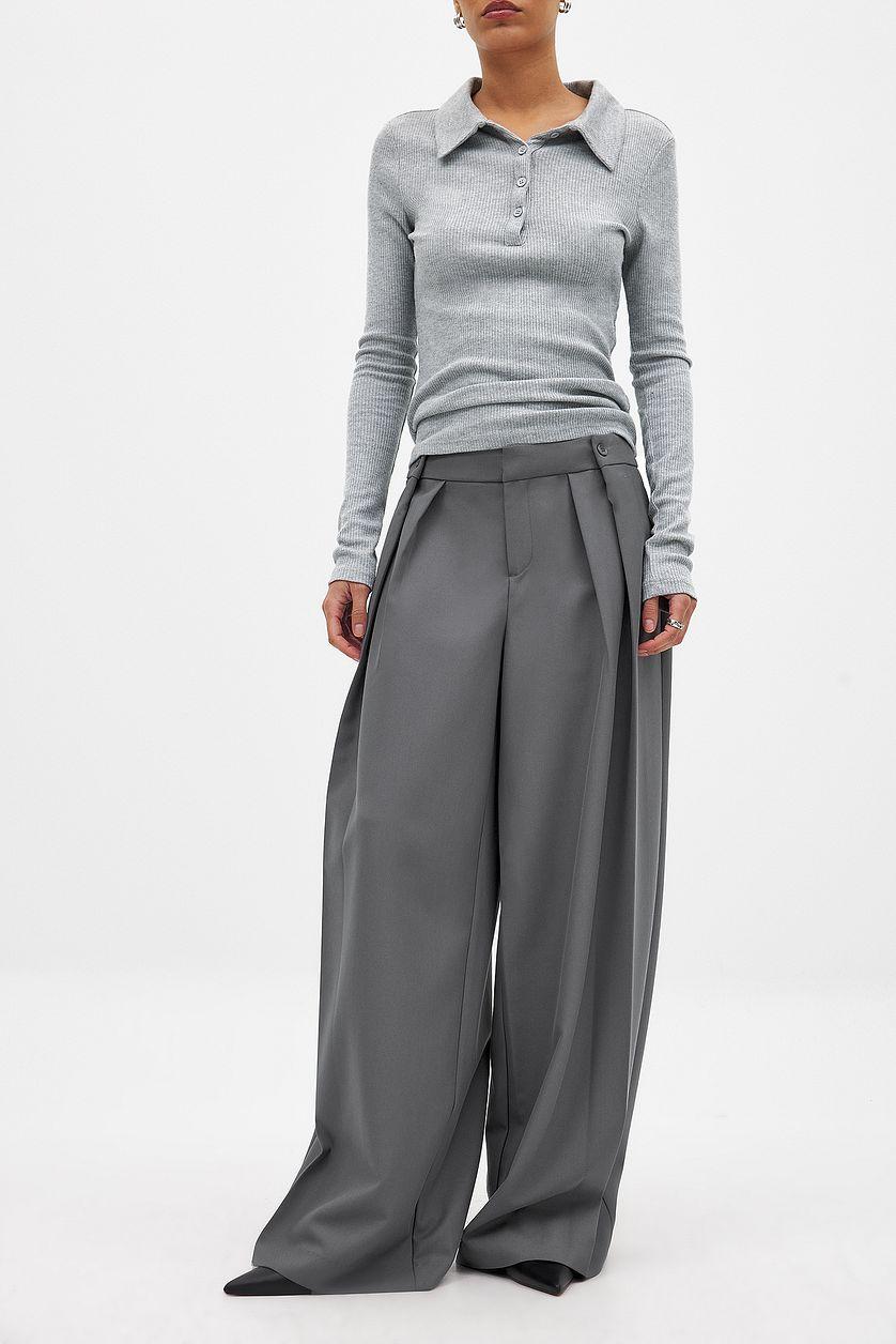 Mid Waist Suit Pants Product Image