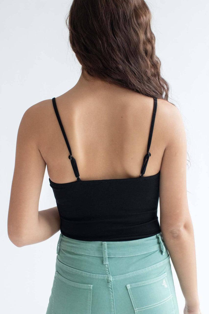 Black Empire Waist Cami Bodysuit Product Image