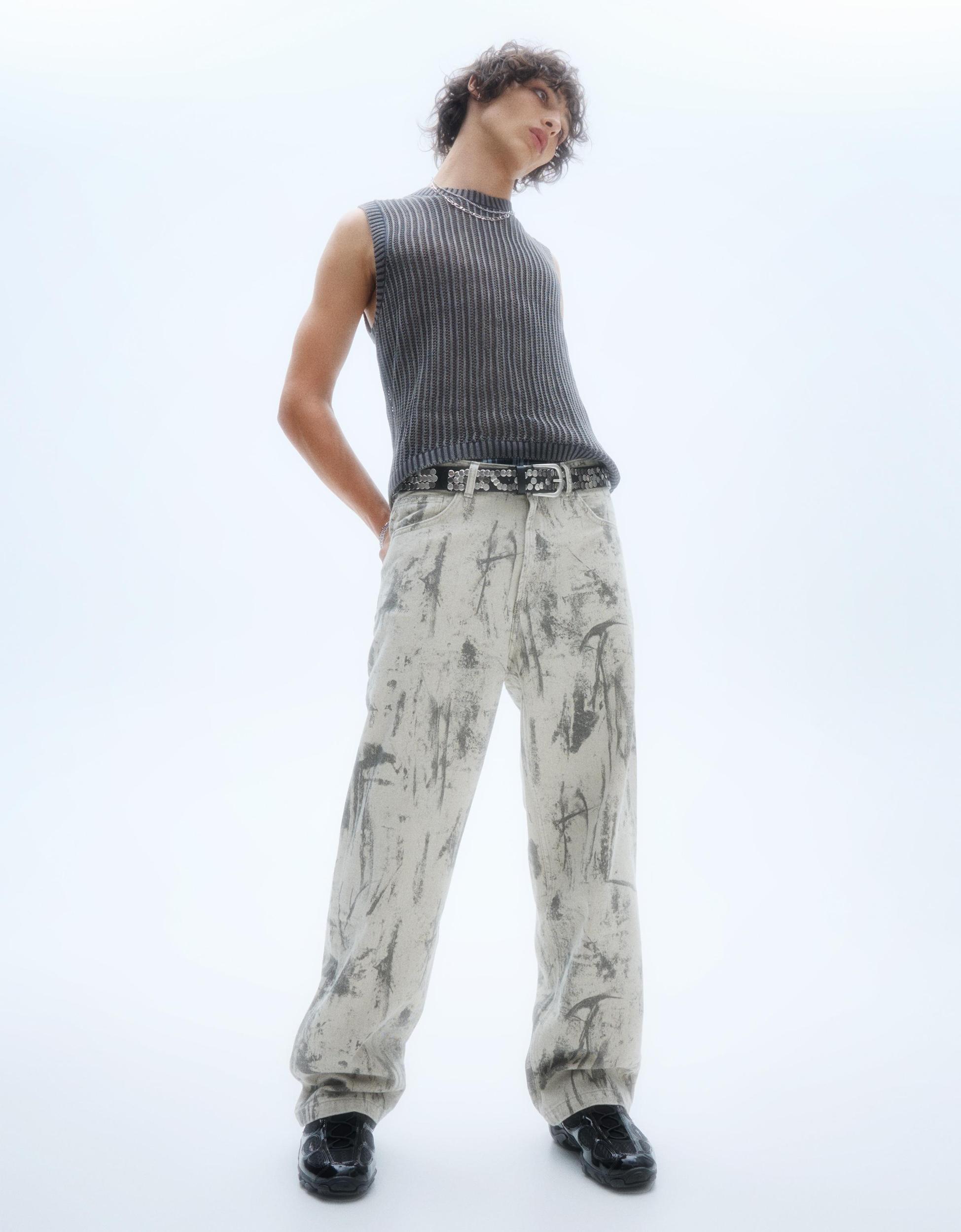Baggy printed jeans Product Image