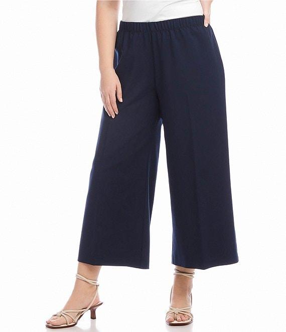 Karen Kane Plus Size High-Rise Cropped Wide-Leg Pull-On Pants Product Image