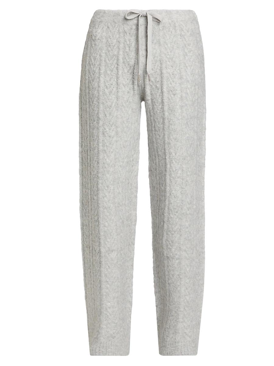 Womens Cable-Knit Drawstring Sweatpants Product Image