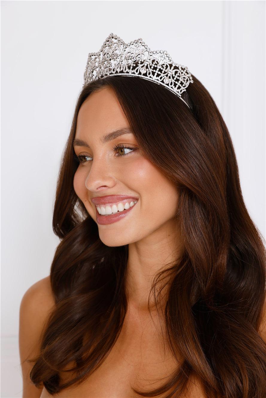 Queen Worthy Tiara Crown Silver Product Image