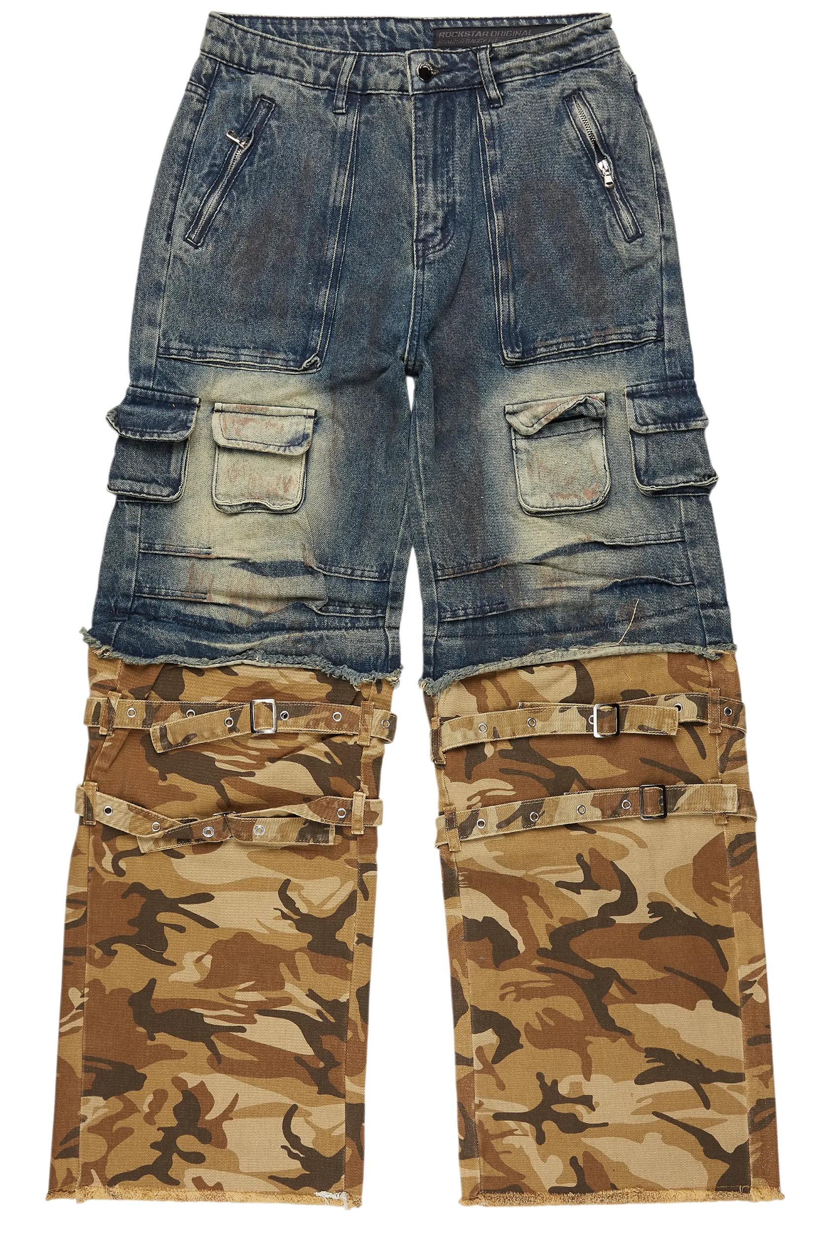 Exxus Dark Blue Baggy Fit Jean Male Product Image