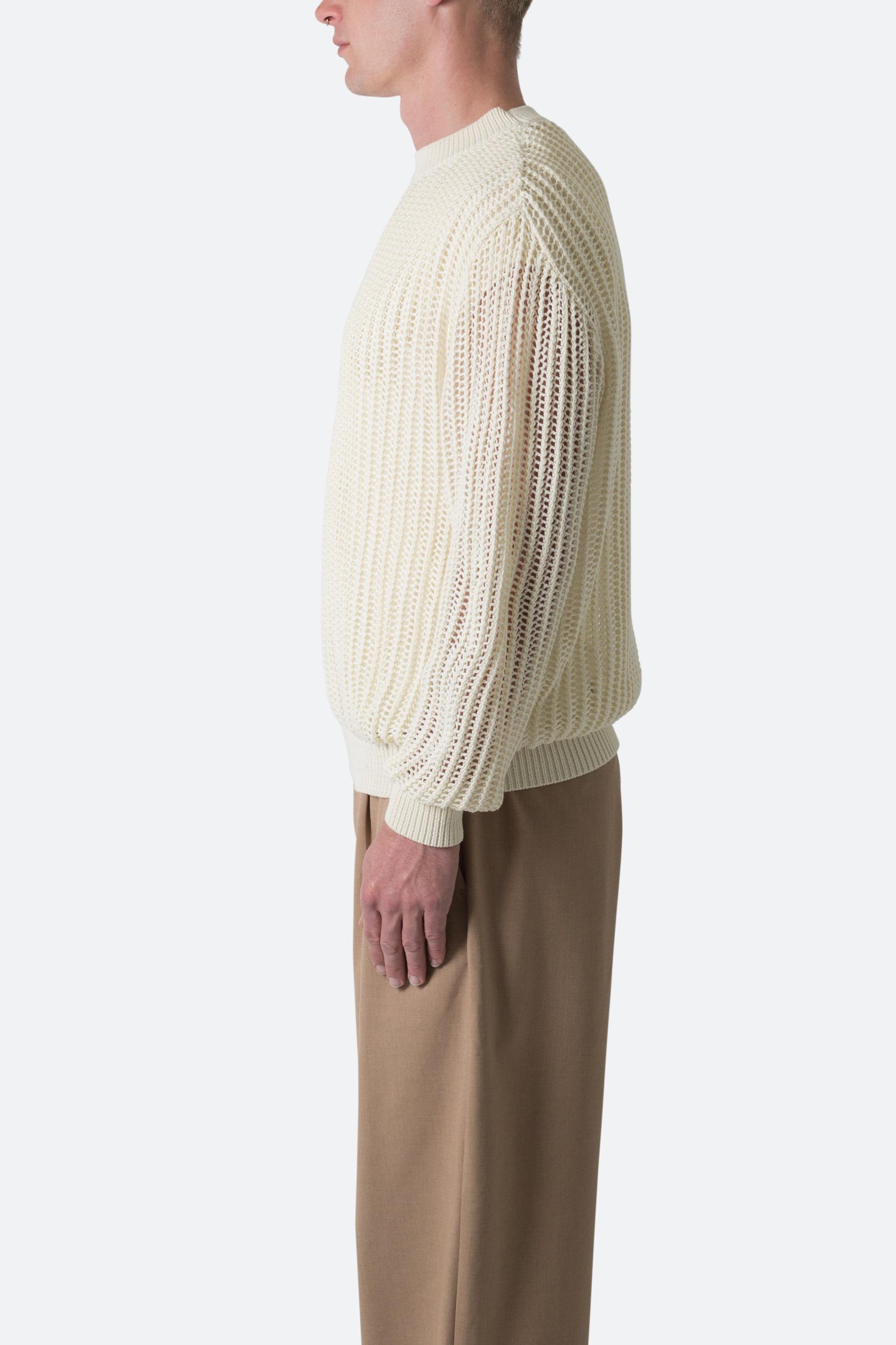 Mesh Knit Sweater - Cream Product Image