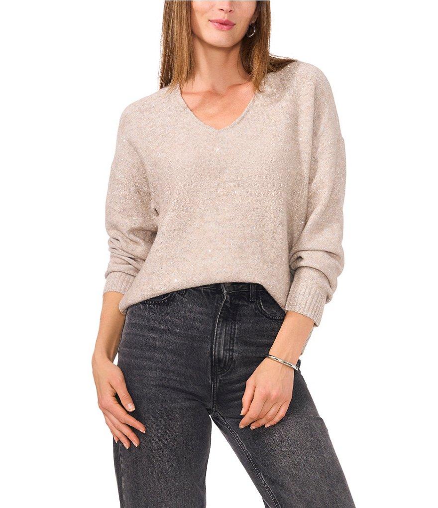 Vince Camuto V-Neck Long Sleeve Blouse Product Image