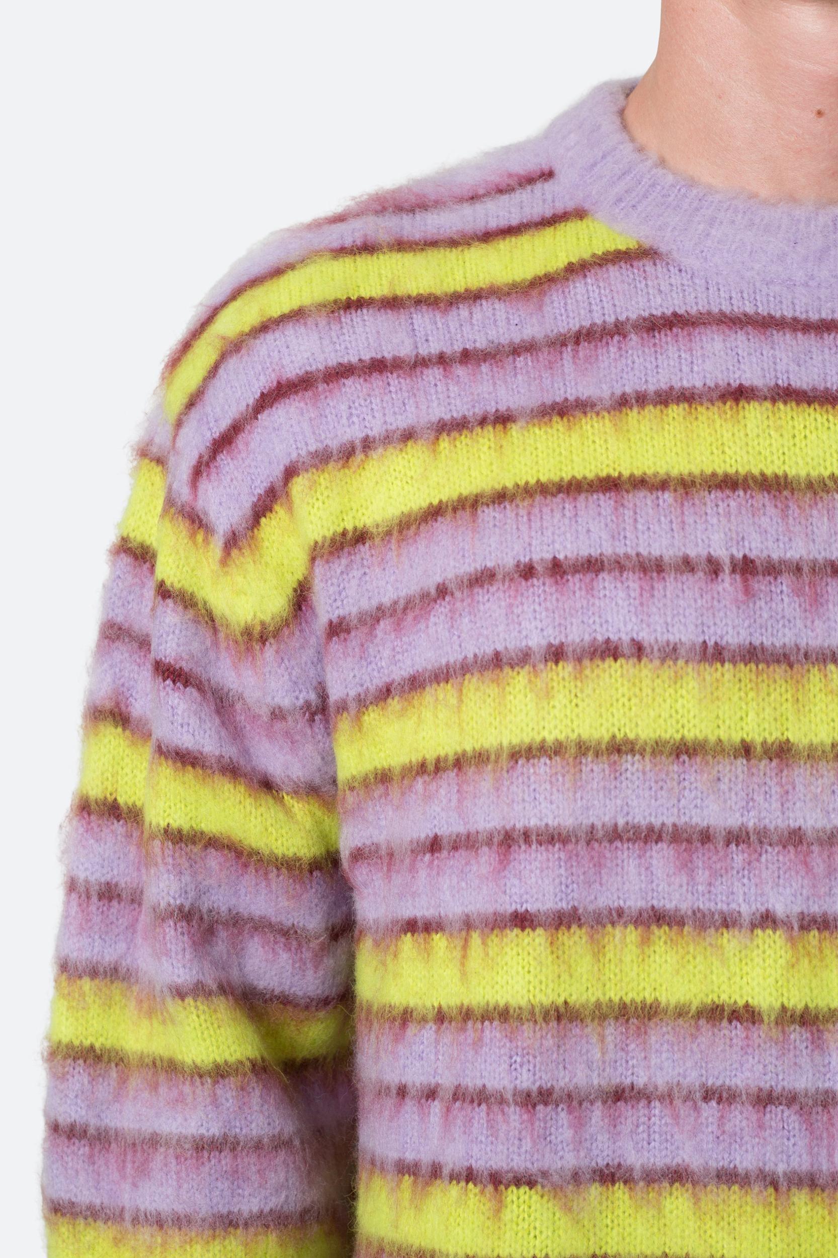 Striped Mohair Sweater - Green/Purple Product Image