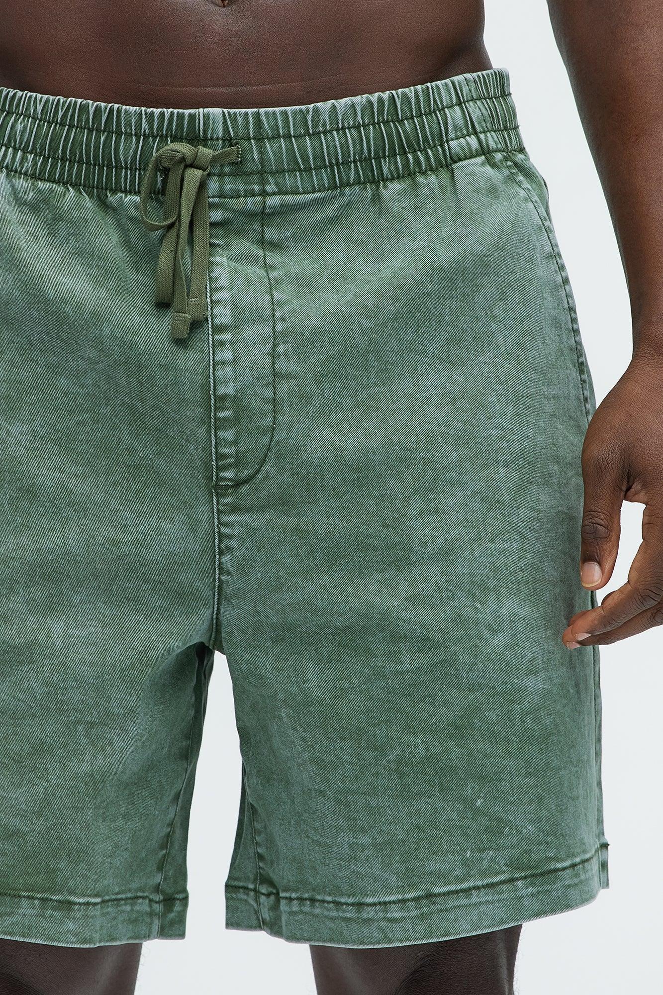 Acidwash Volley Shorts - Green Product Image