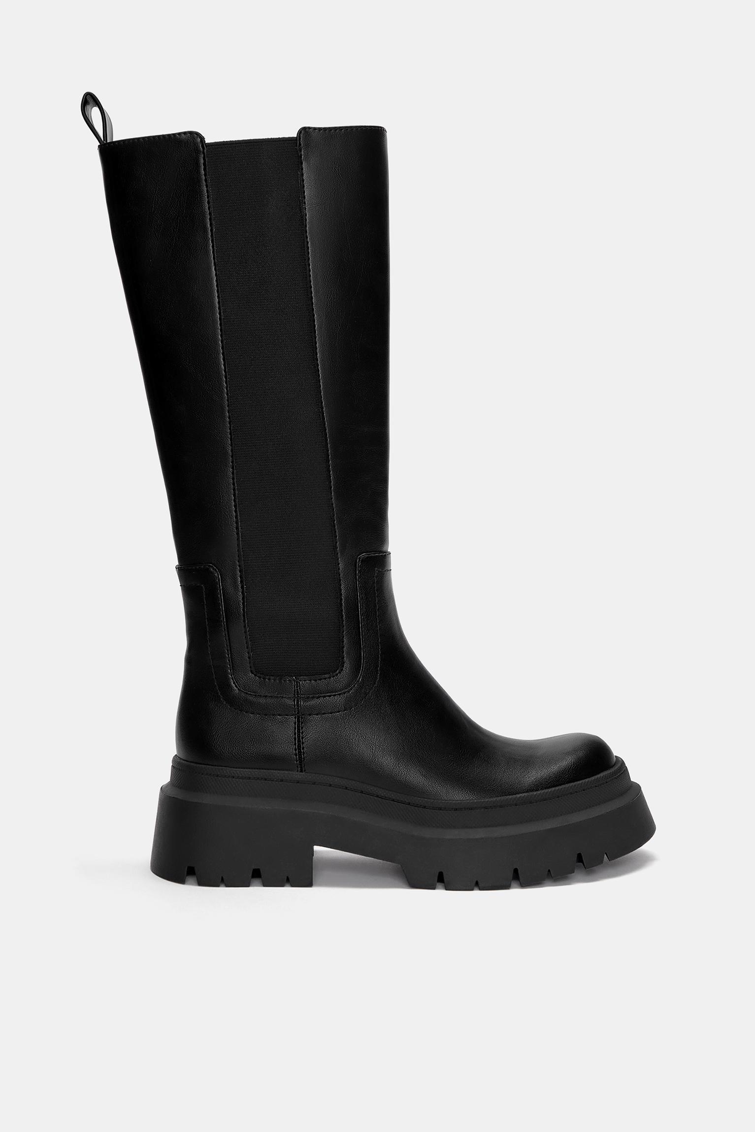 Chunky stretch knee-high boots Product Image