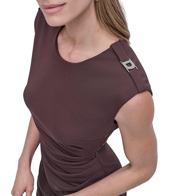 DKNY by Donna Karan Cap Sleeve Front Slit Sheath Dress Product Image