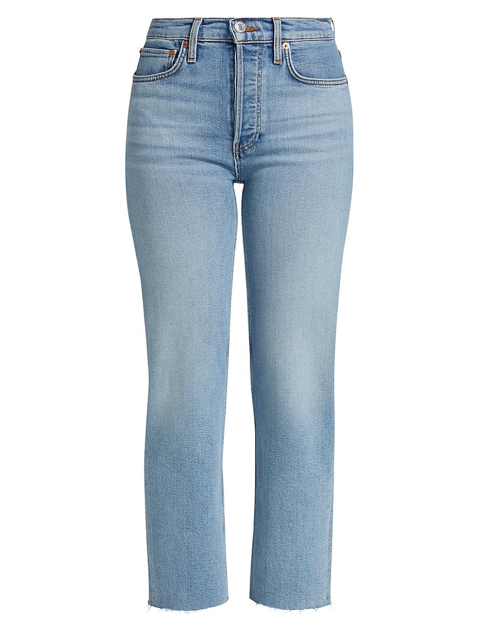 Womens High-Rise Straight-Fit Jeans Product Image