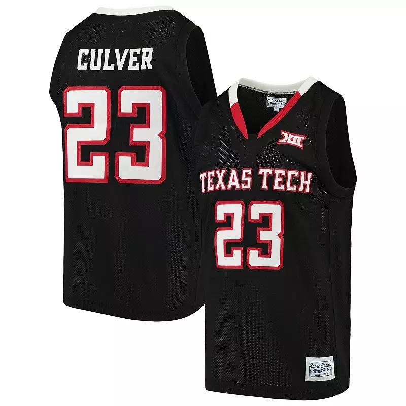 Men's Original Retro Brand Jarrett Culver Black Texas Tech Red Raiders Alumni Basketball Jersey,  Product Image