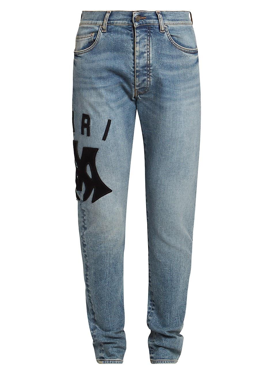Mens Suede Applique Skinny Jeans Product Image