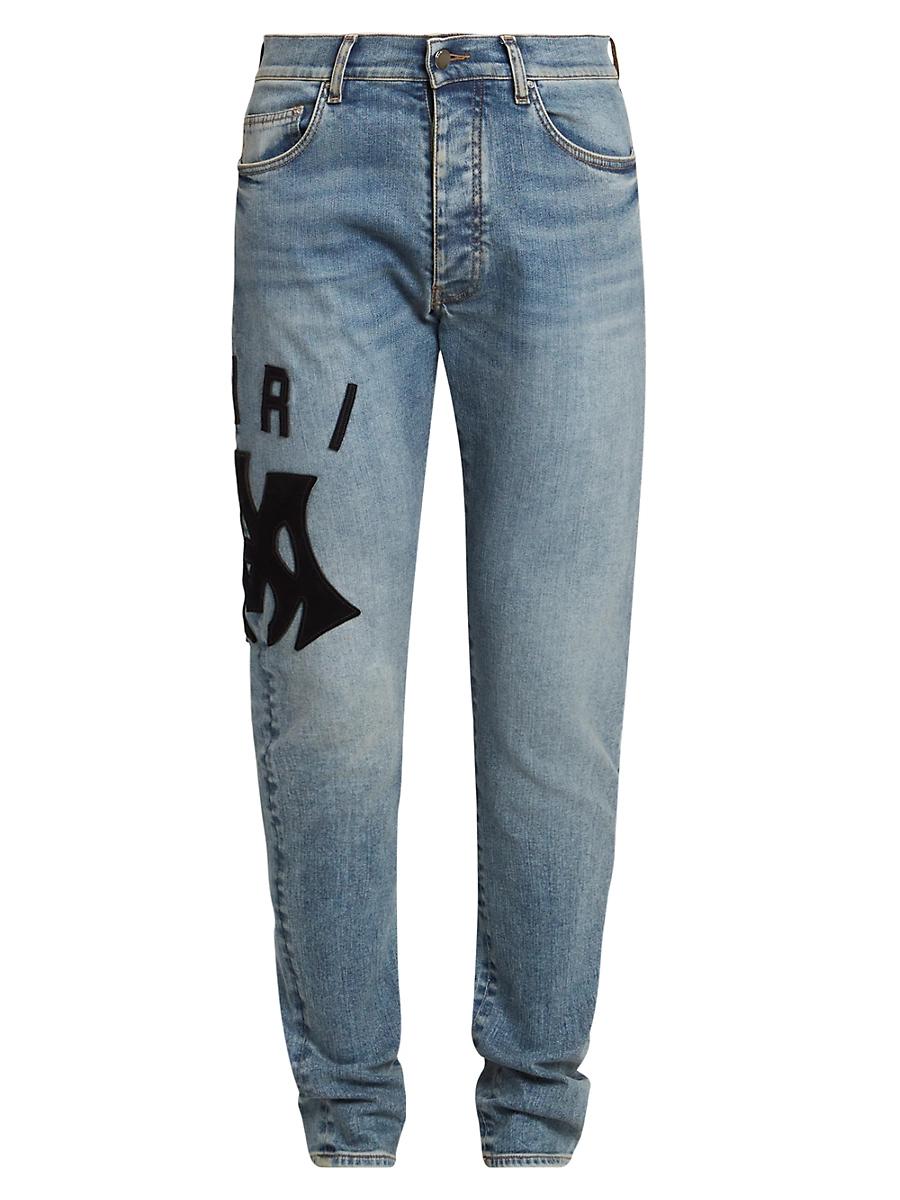 Mens Suede Applique Skinny Jeans Product Image