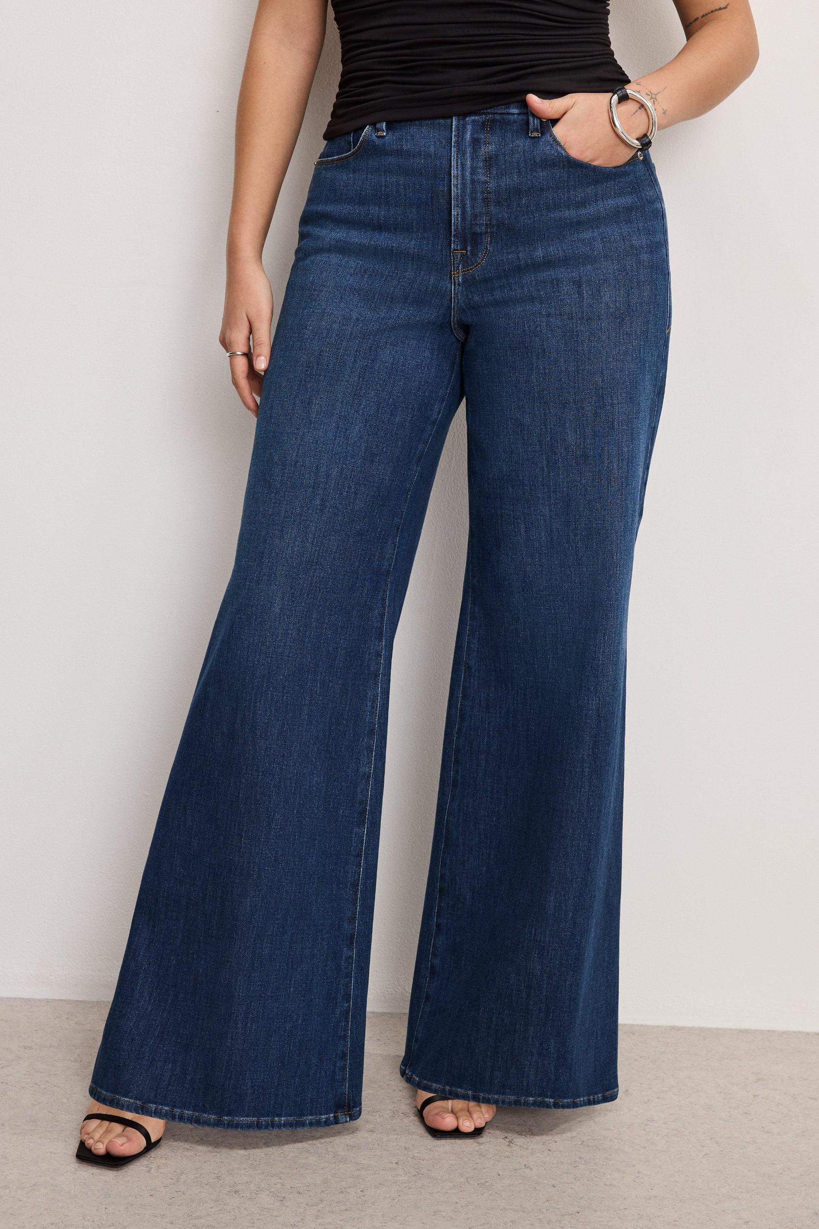 SOFT TECH GOOD WAIST PALAZZO JEANS | INDIGO977 Product Image