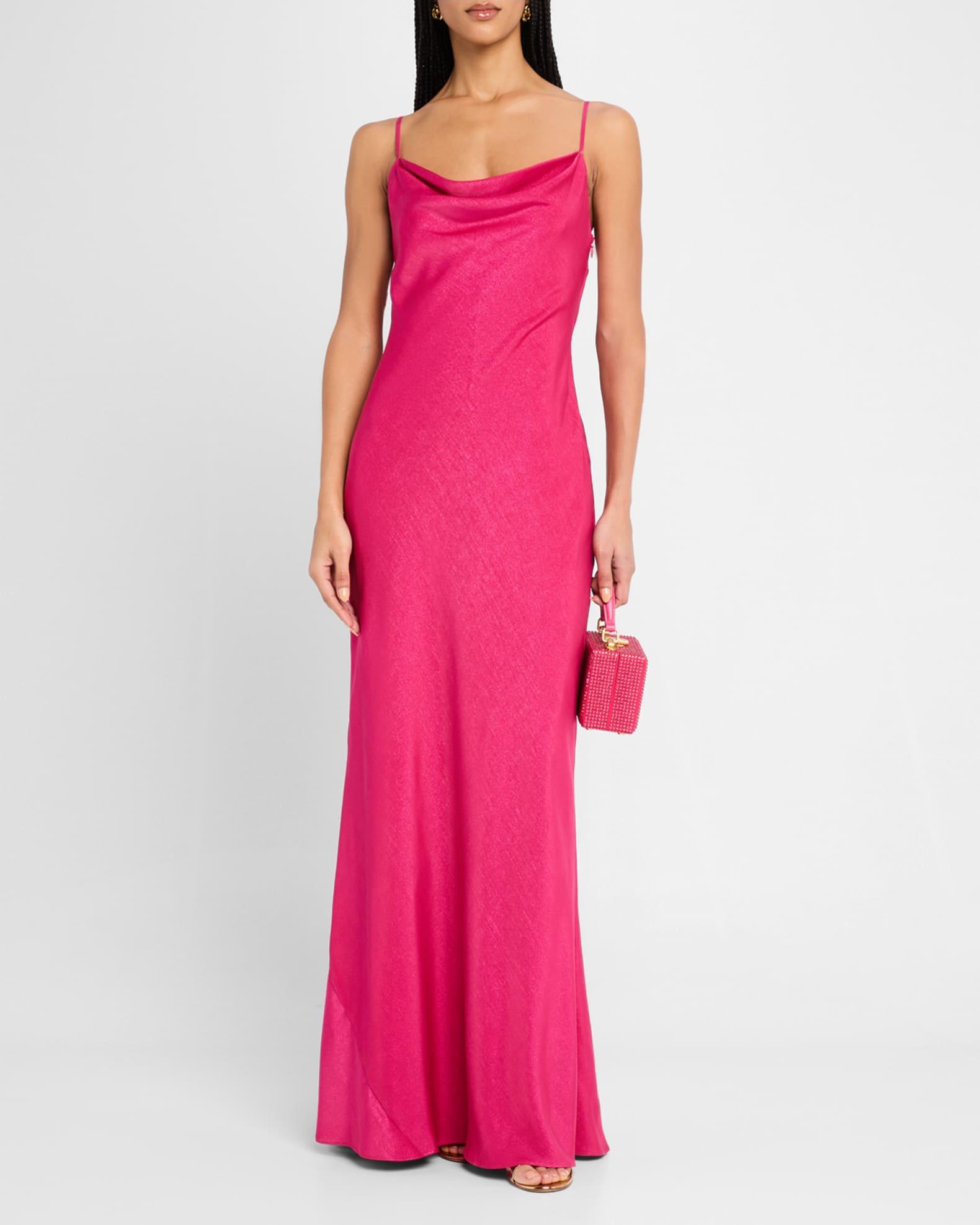 Adeline Foiled Open-Back Gown Product Image