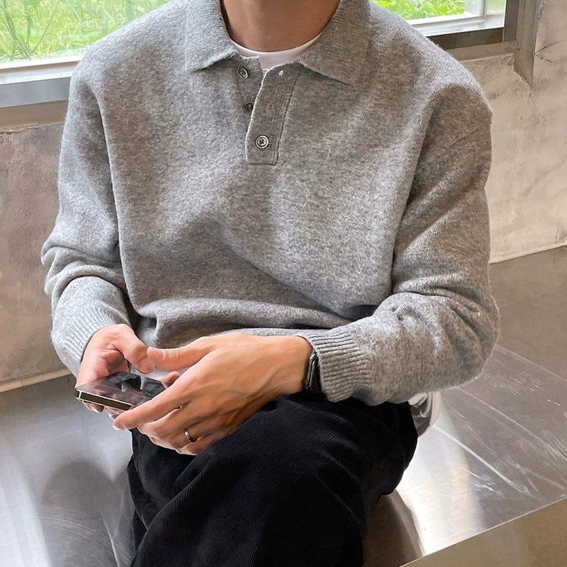 RT No. 10900 COLLAR POLO SWEATER Product Image