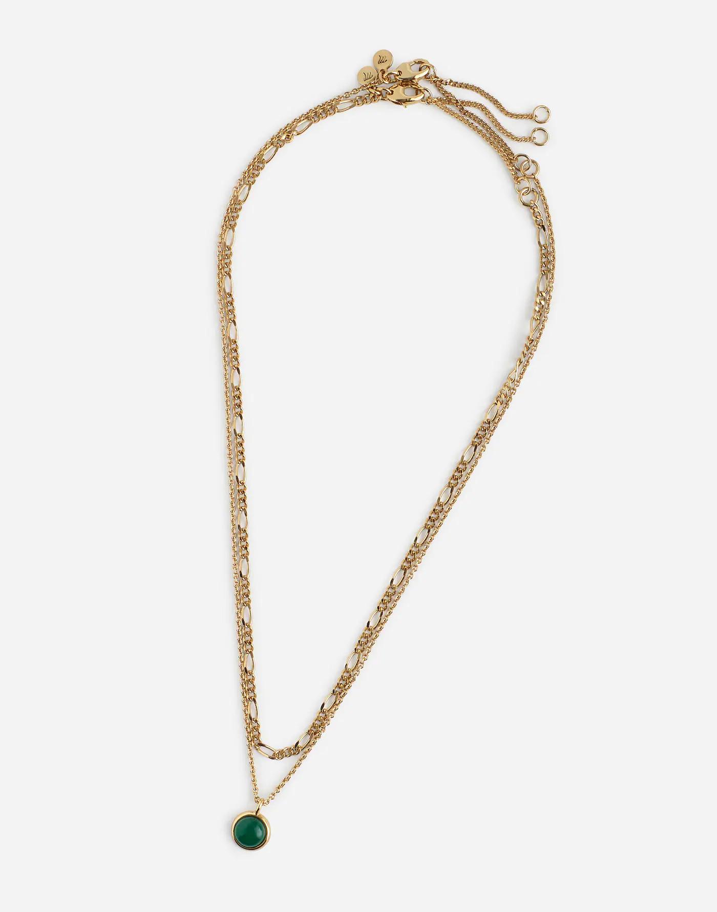 Semiprecious Two-Pack Figaro Pendant Necklace Set Product Image