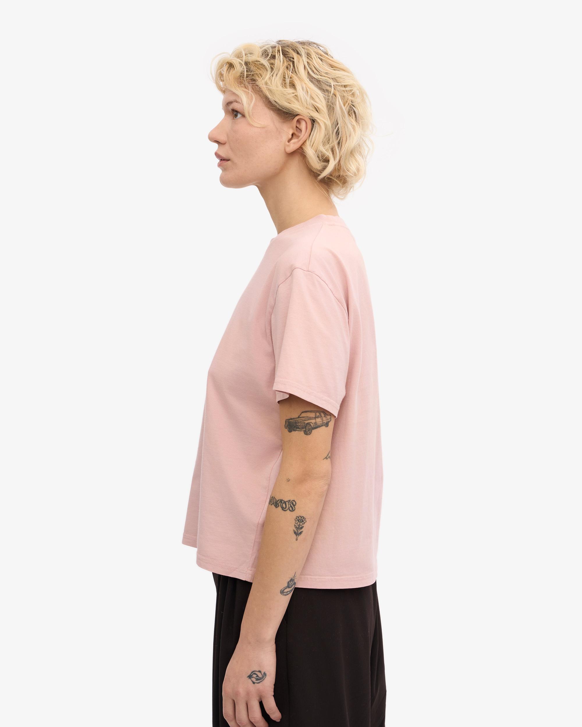 Organic Boxy Crop Tee - Faded Pink Product Image