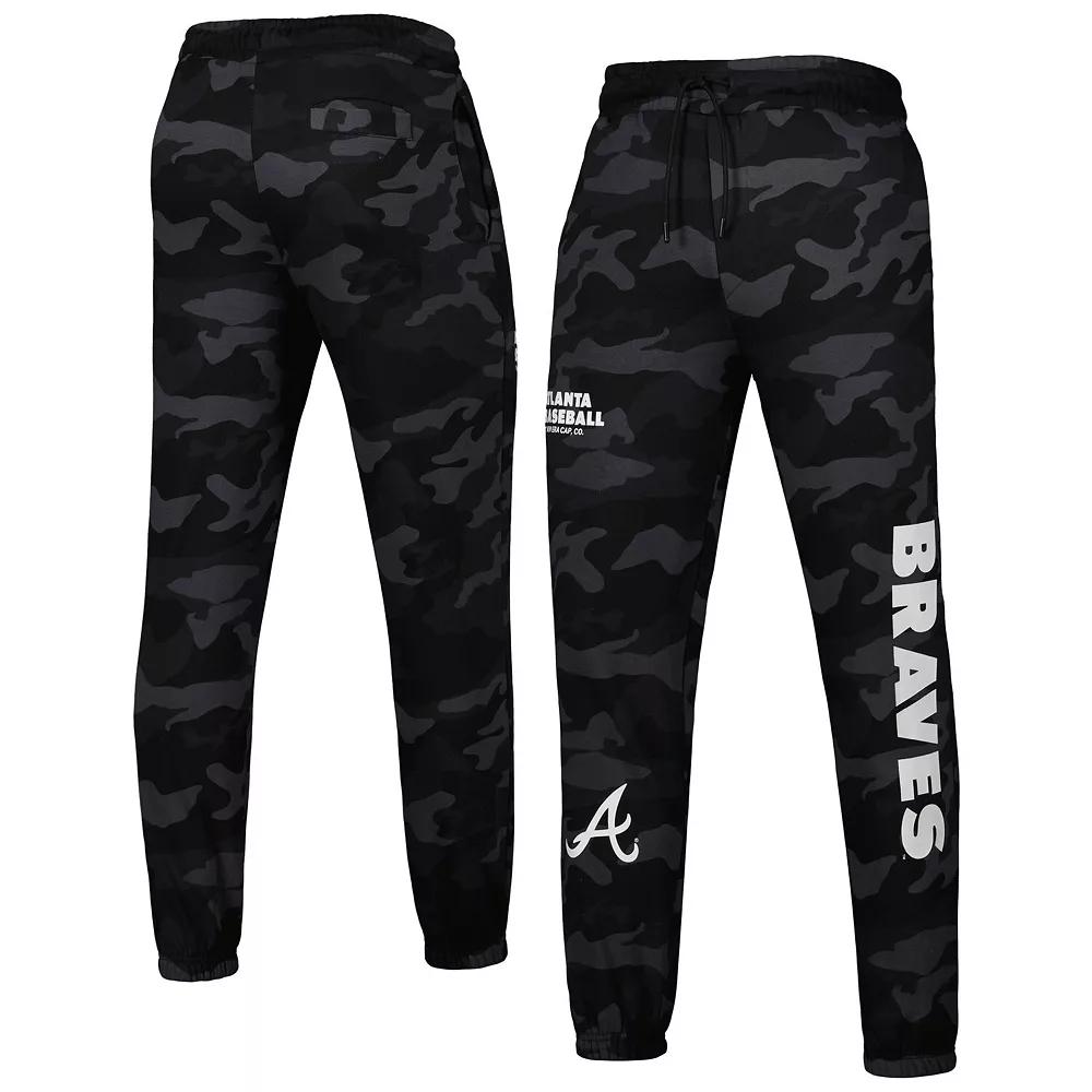 Men's New Era Black Atlanta Braves Camo Jogger Pants,  Product Image