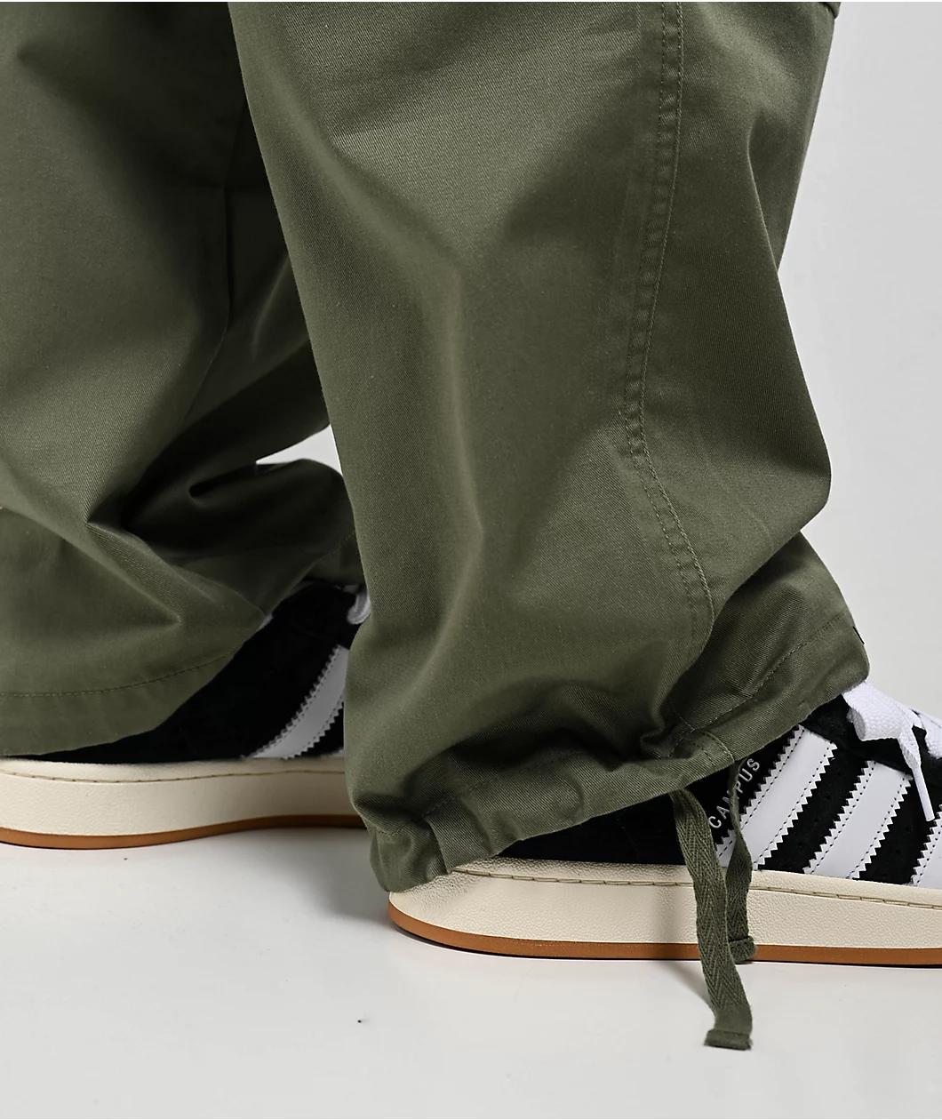 Empyre Ultra Loose Olive Cargo Skate Pants Product Image