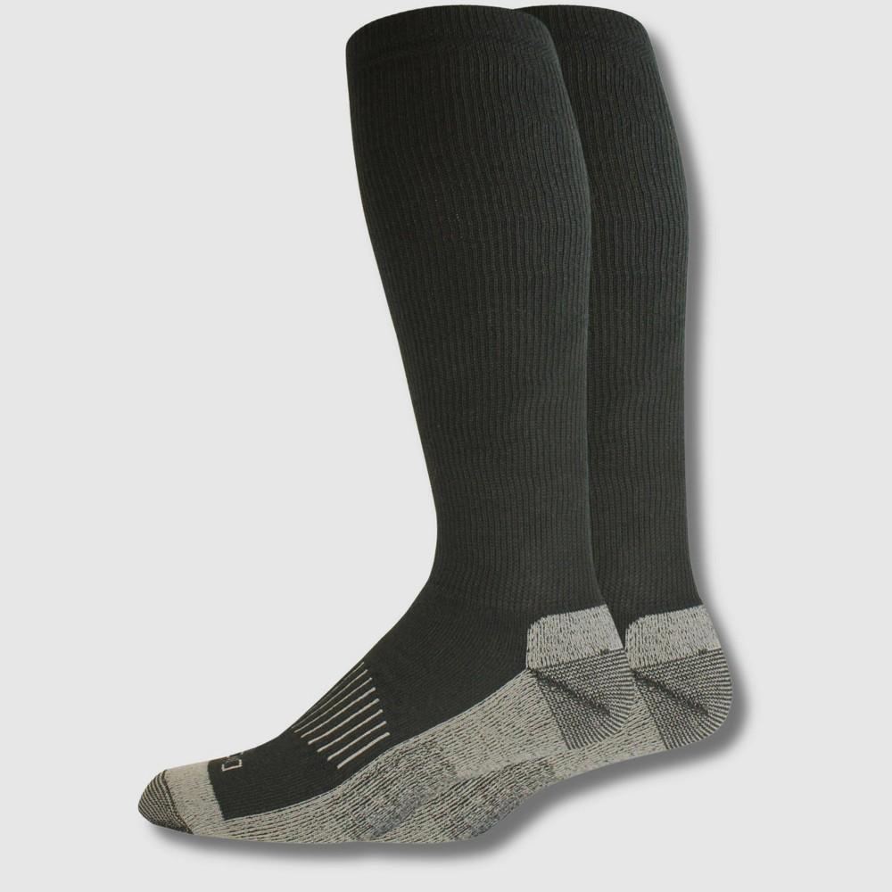 Dickies Men's 2pk Comfort Compression Lightweight OTC Socks - Black 6-12: Tagless Knit Polyester Blend Product Image