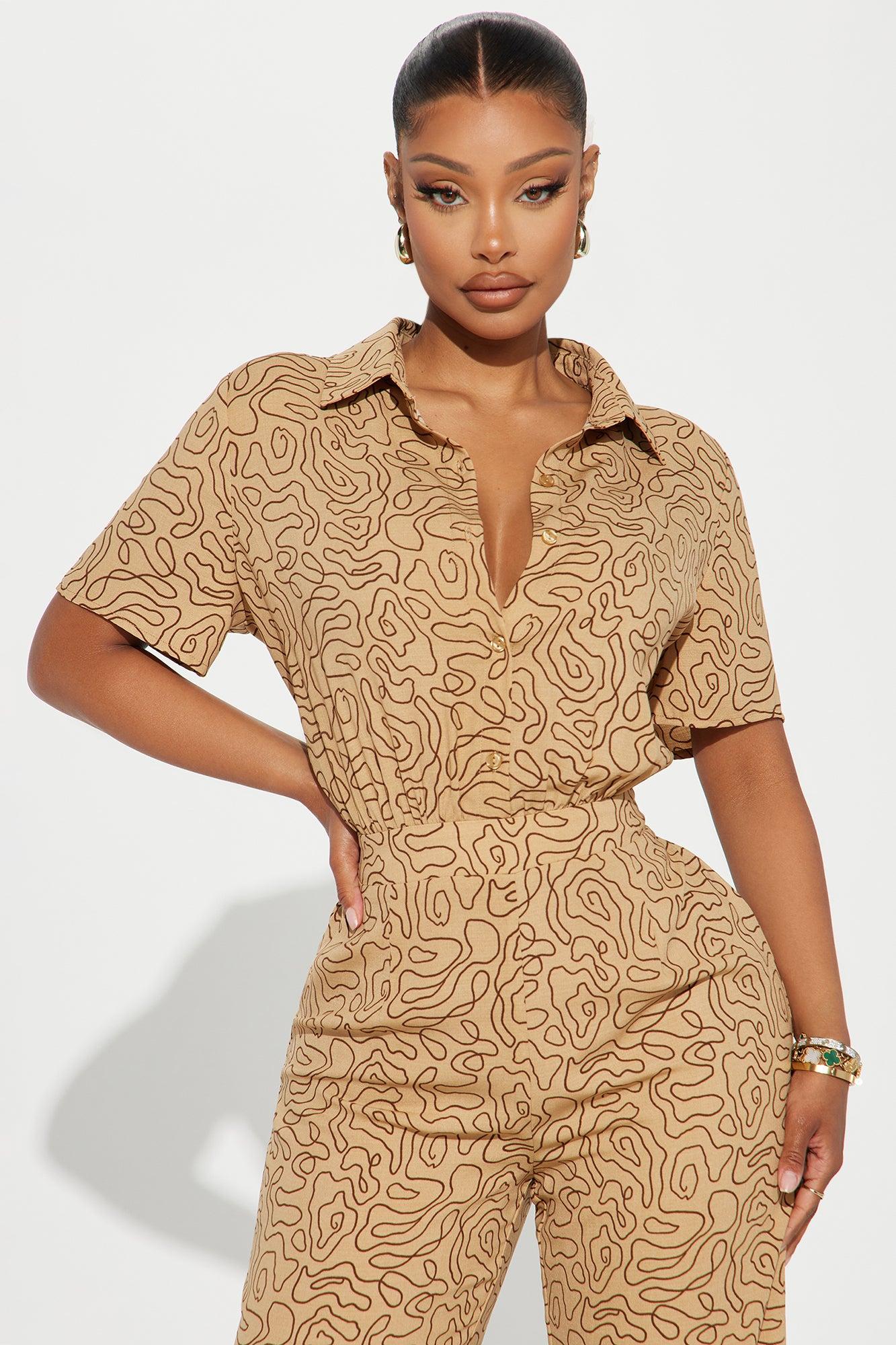 Take Over Control Jumpsuit - Mocha/combo Product Image