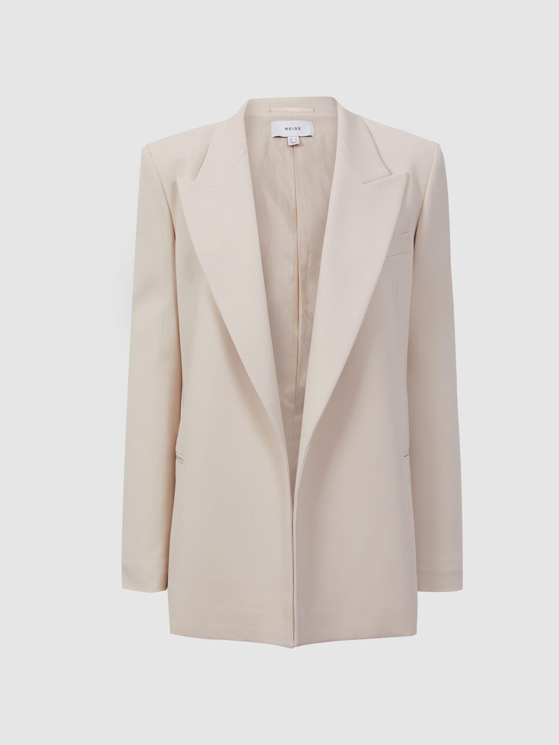 Tailored Fit Single Breasted Suit Blazer in Neutral Product Image
