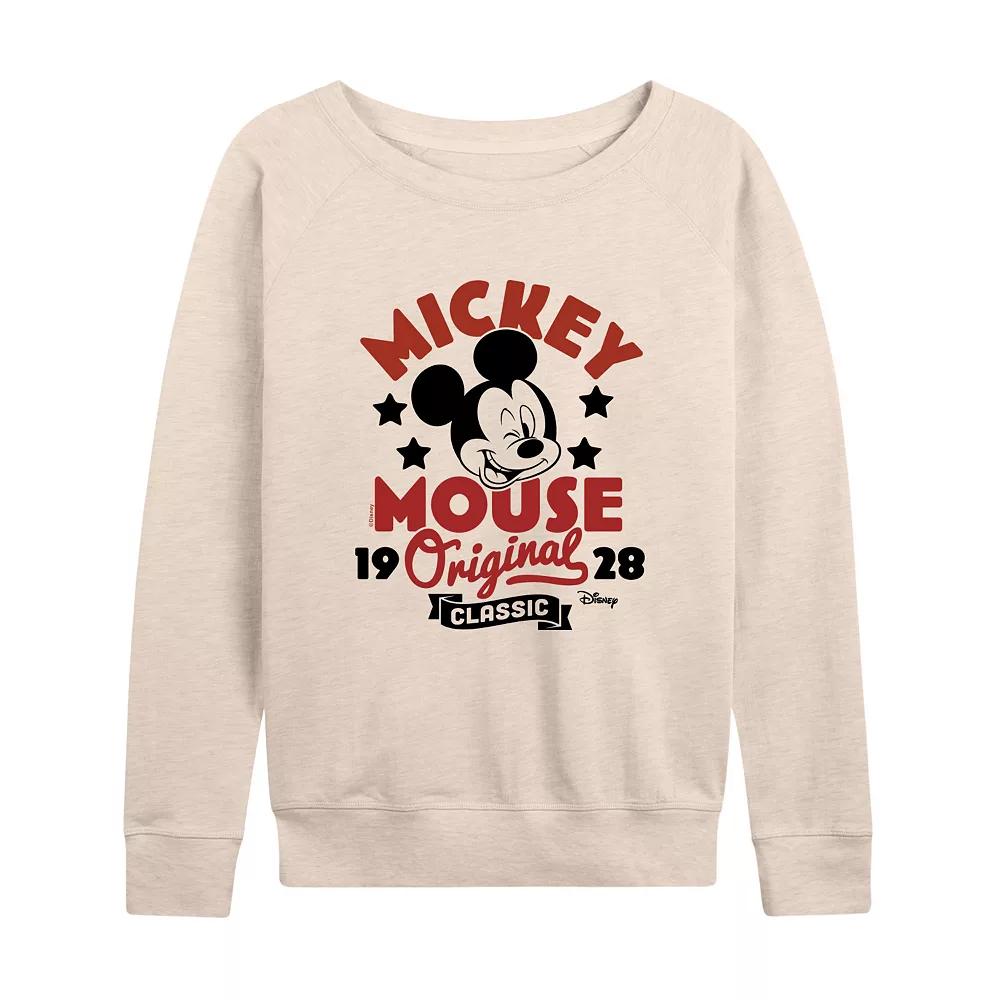 Disney's Mickey Mouse Women's Original Badge French Terry Long Sleeve Tee, Girl's,  Product Image
