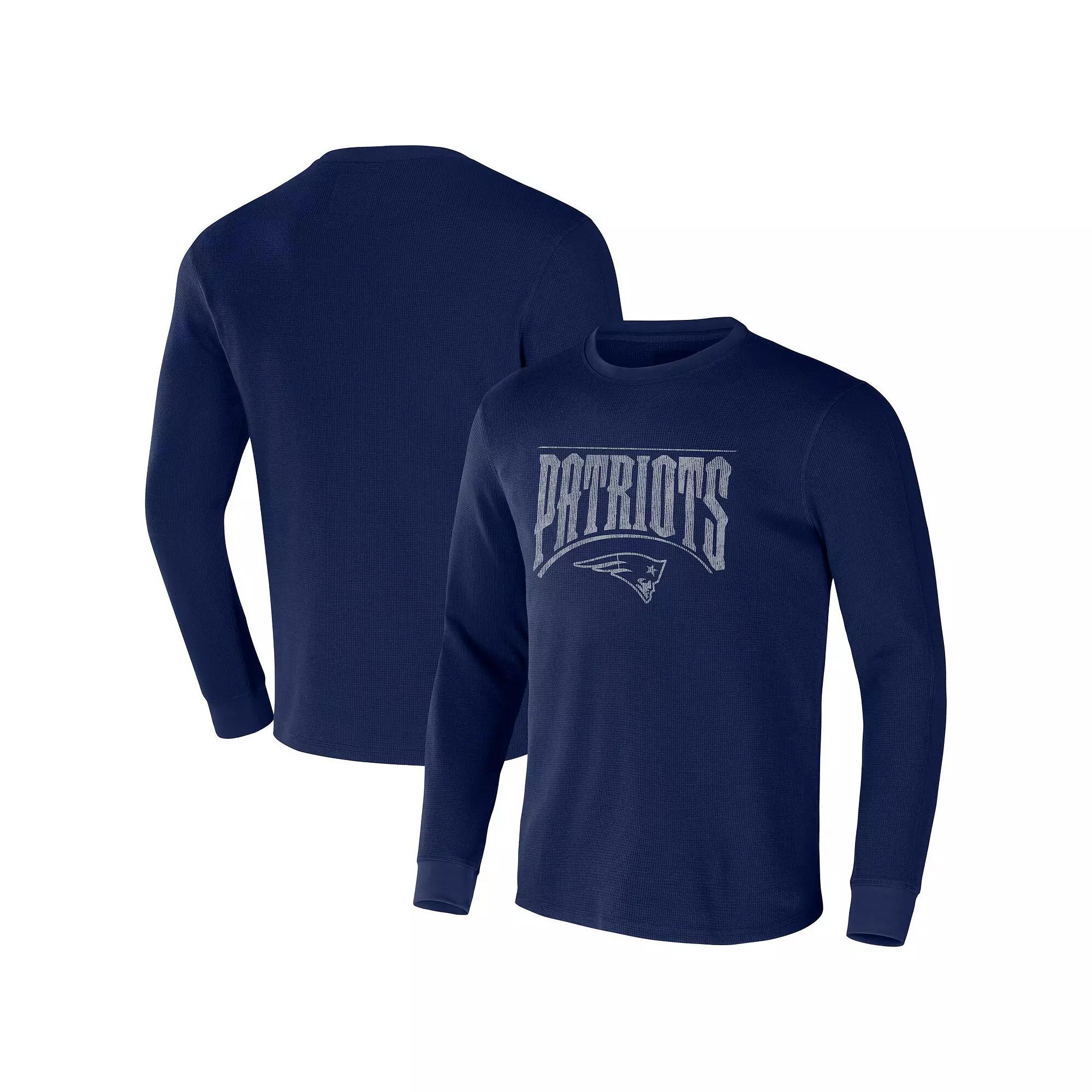 Men's NFL x Darius Rucker Collection by Fanatics Navy New England Patriots Long Sleeve Thermal T-Shirt, Size: Small, Blue Product Image