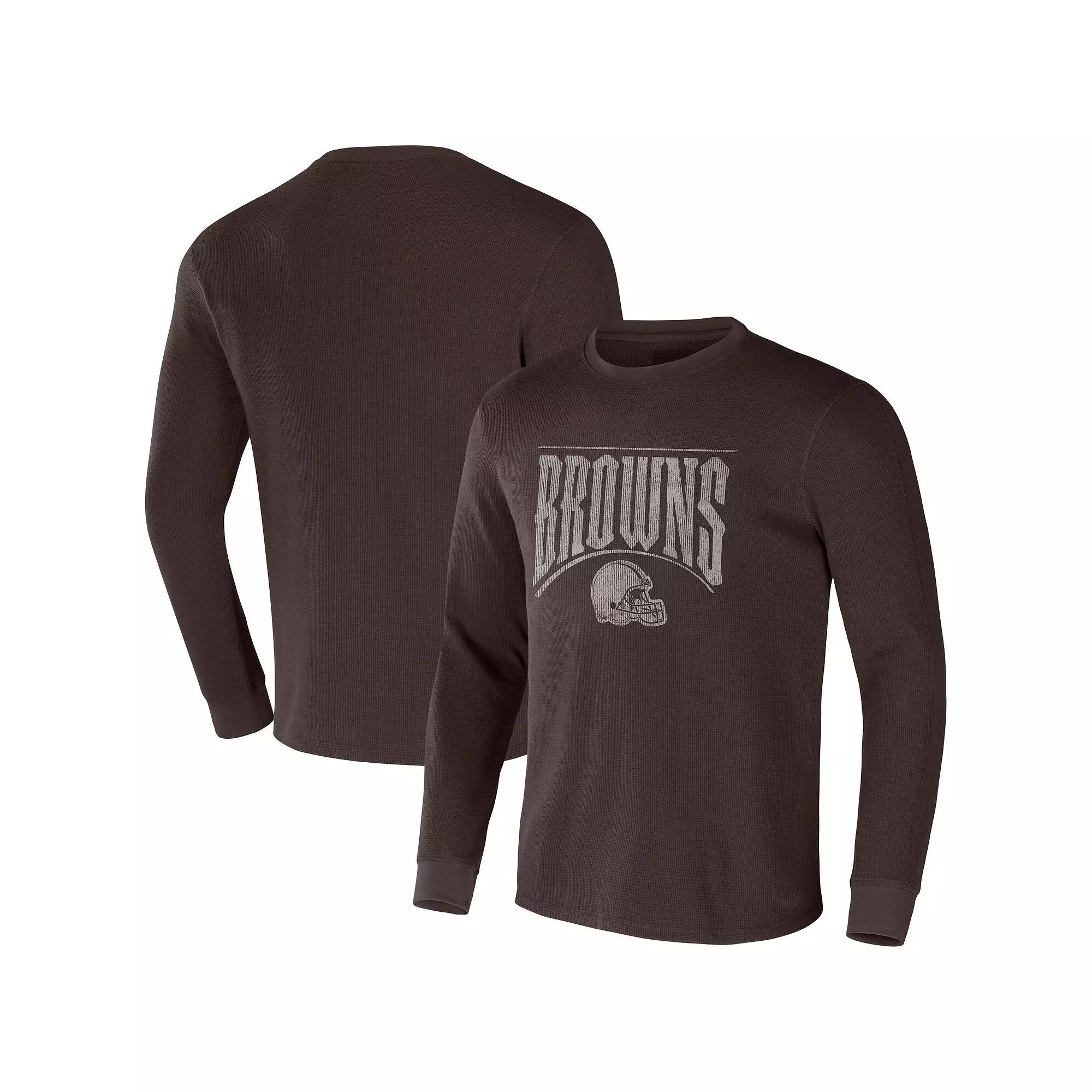 Men's NFL x Darius Rucker Collection by Fanatics Brown Cleveland Browns Long Sleeve Thermal T-Shirt,  Product Image