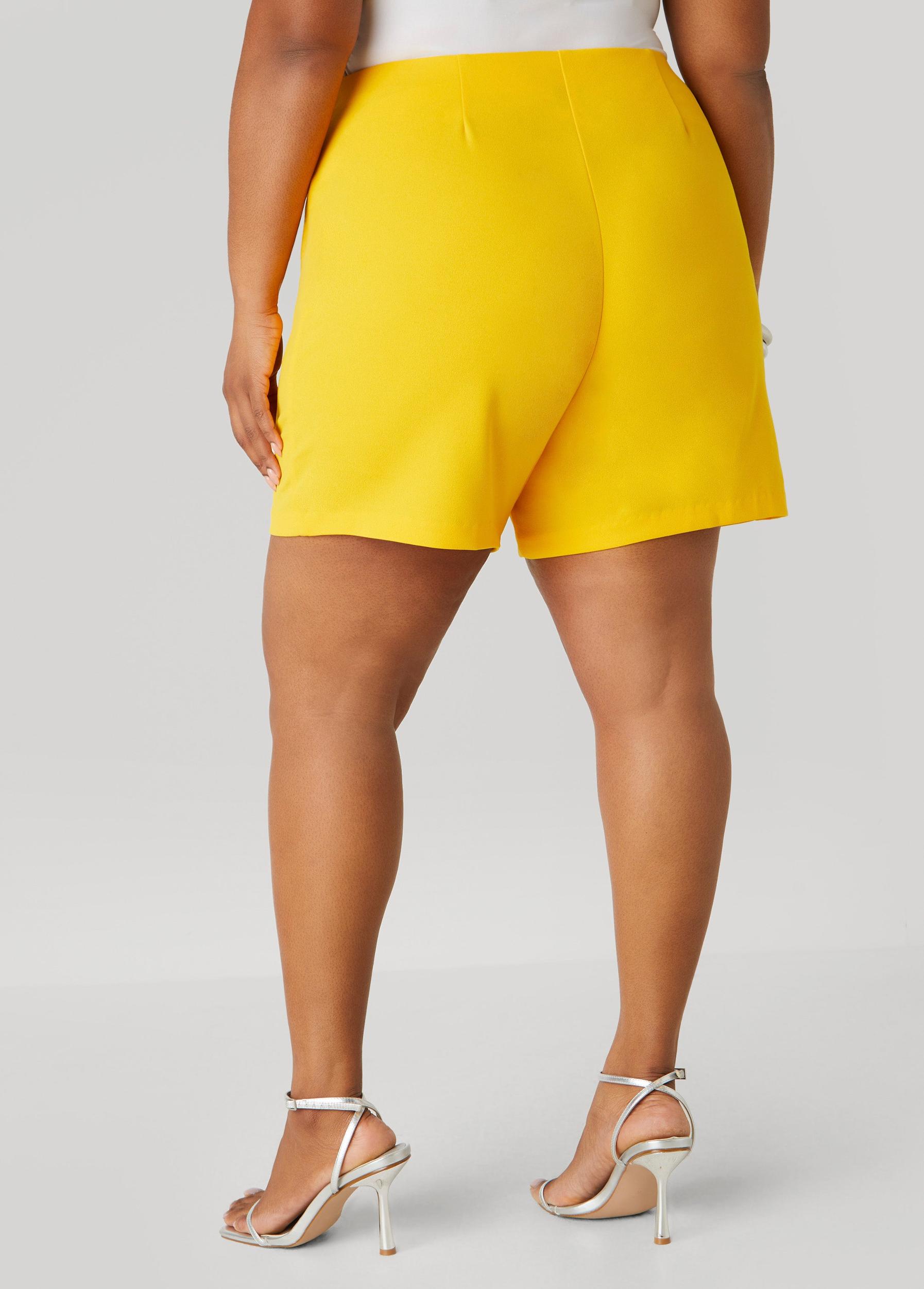 Plus Size Crepe High Rise Shorts Ashley Stewart Product Image