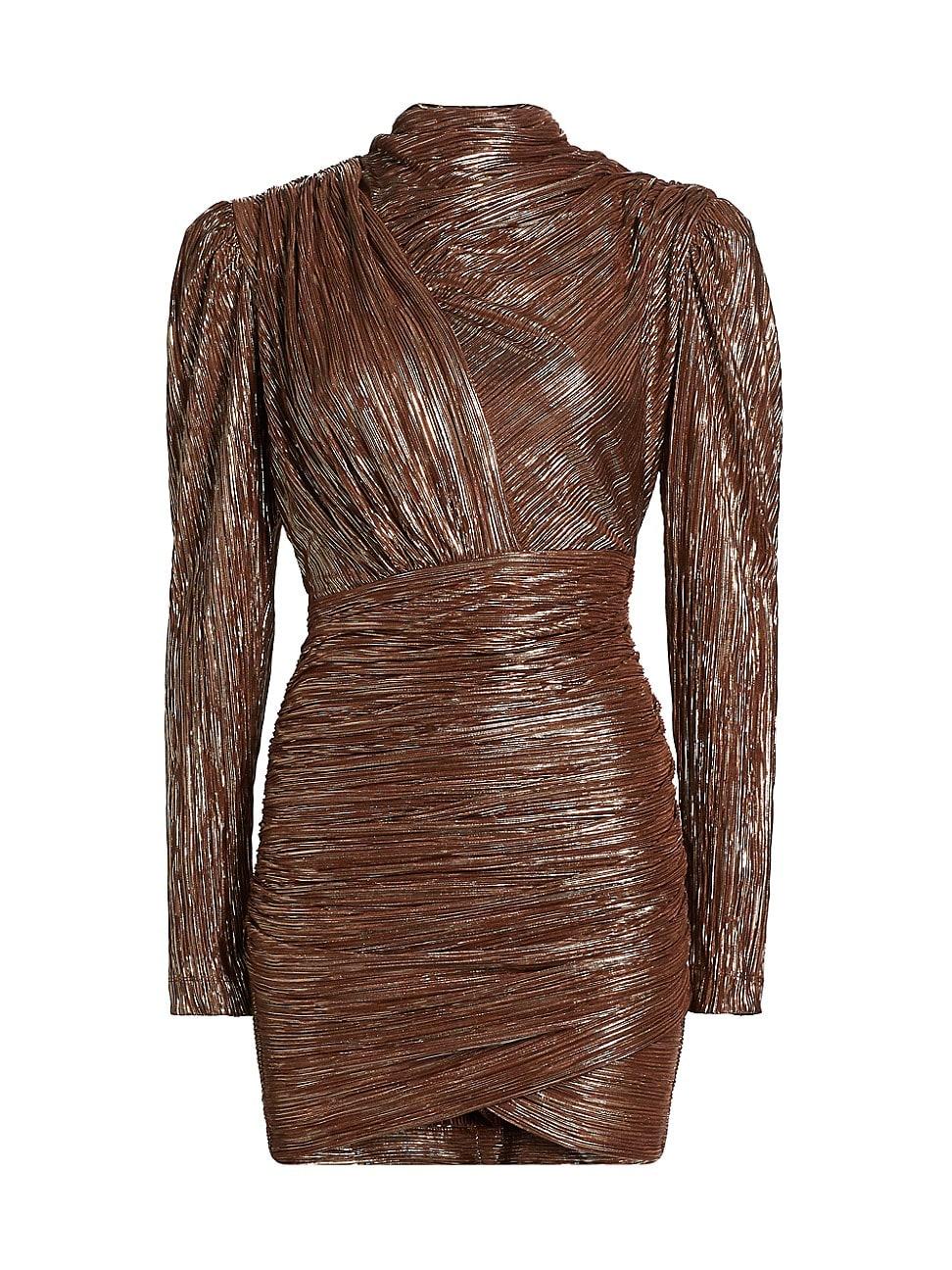 Womens Maya Foil Pleated Knit Minidress Product Image
